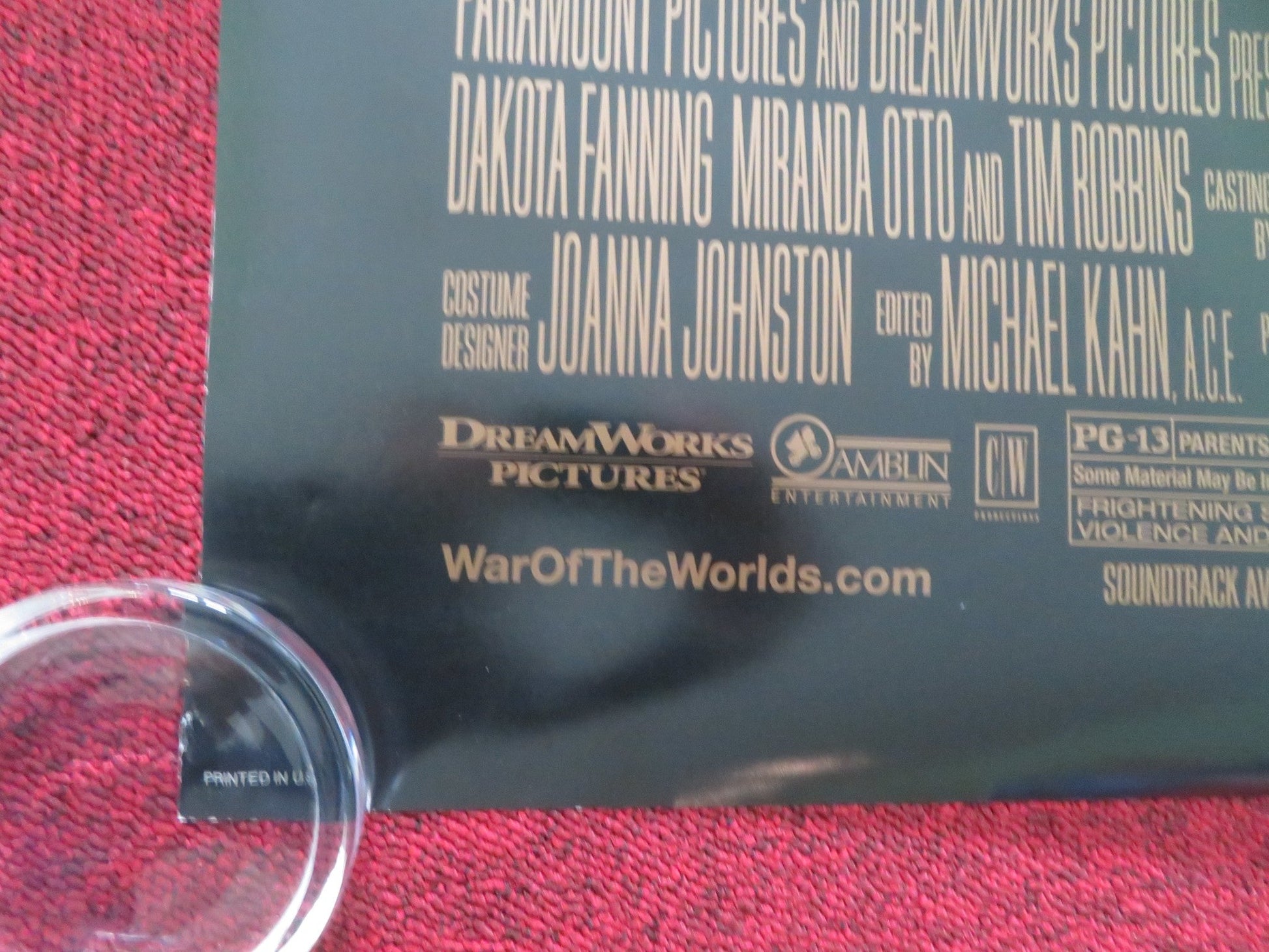 WAR OF THE WORLDS US ONE SHEET ROLLED POSTER TOM CRUISE DAKOTA FANNING 2005 Movie posters