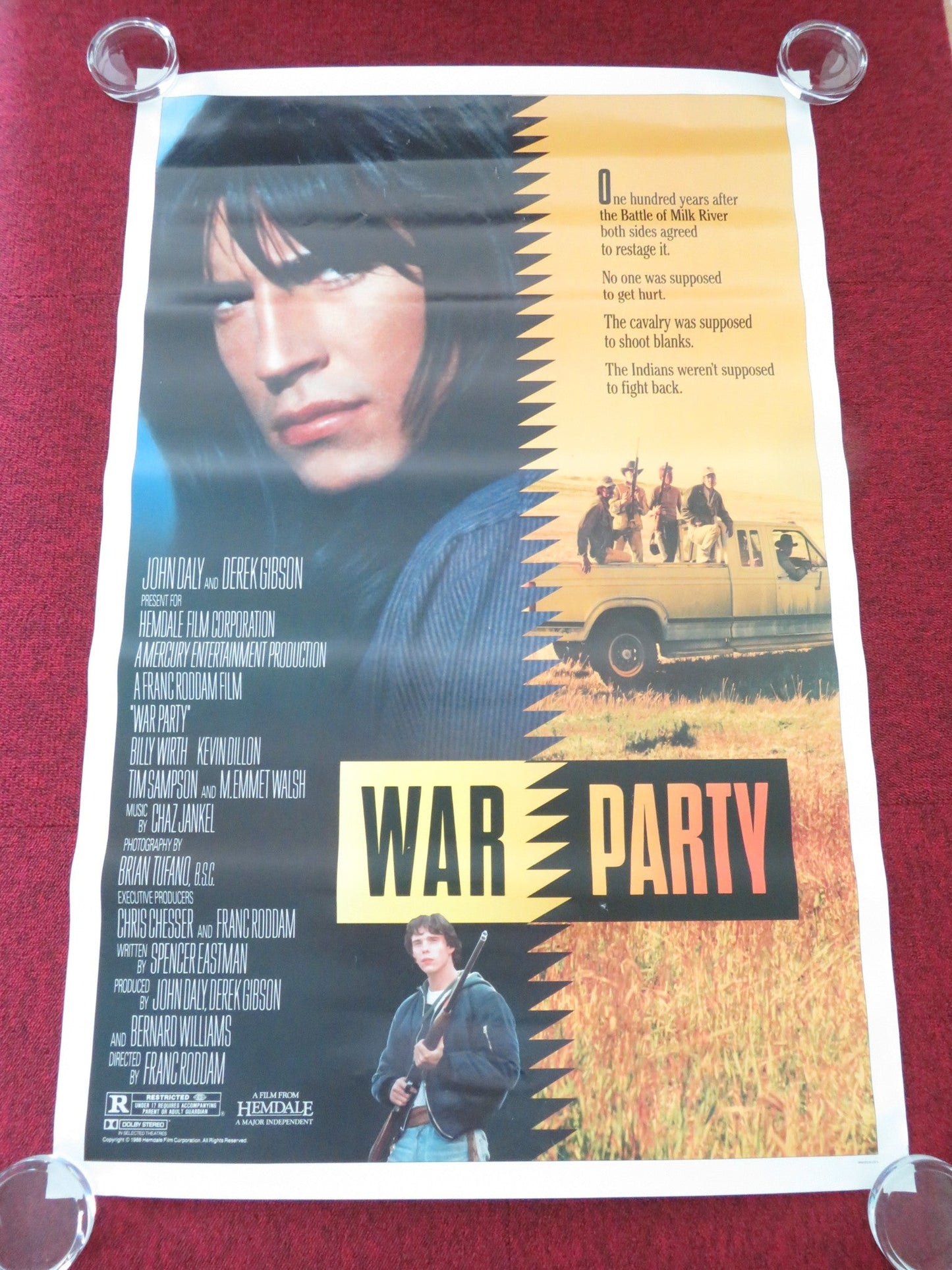 WAR PARTY US ONE SHEET ROLLED POSTER BILLY WIRTH KEVIN DILLON 1988 Movie posters