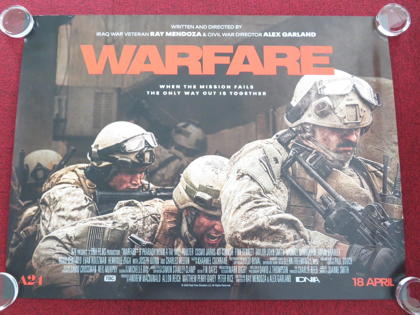 WARFARE UK QUAD ROLLED POSTER JOSEPH QUINN WILL POULTER 2025 Movie posters