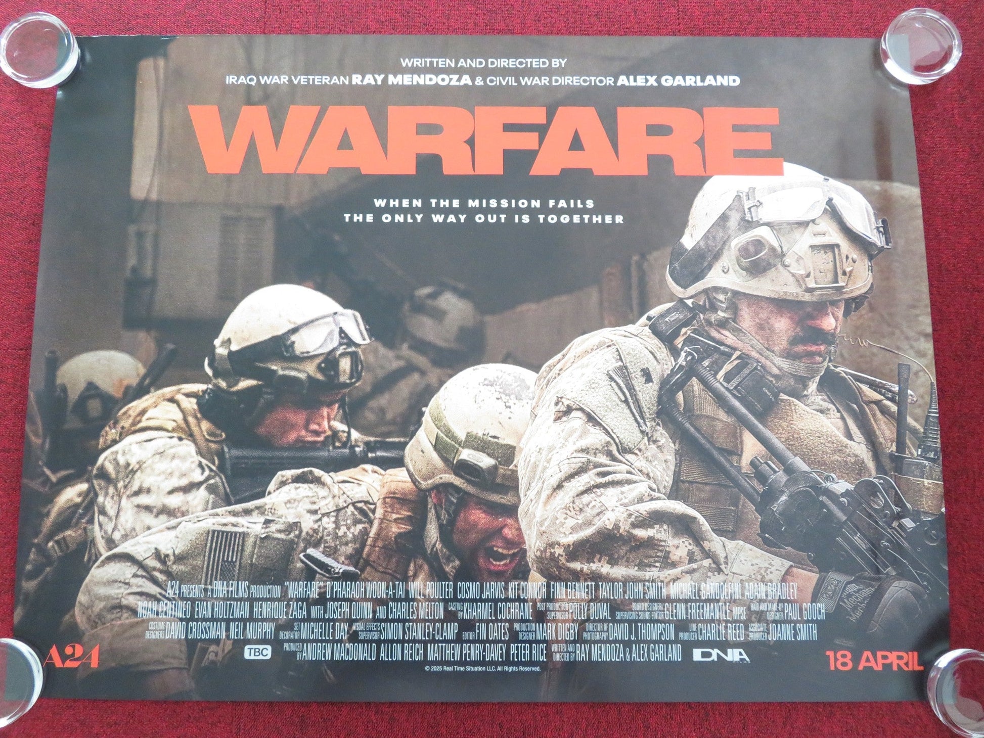 WARFARE UK QUAD ROLLED POSTER JOSEPH QUINN WILL POULTER 2025 Movie posters