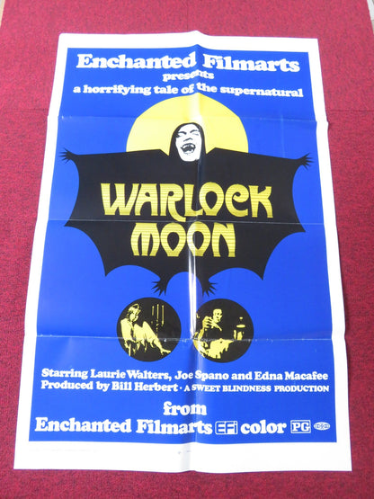 WARLOCK MOON FOLDED US ONE SHEET POSTER LAURIE WALTERS JOE SPANO 1973 Rendezvous Cinema Movie posters
