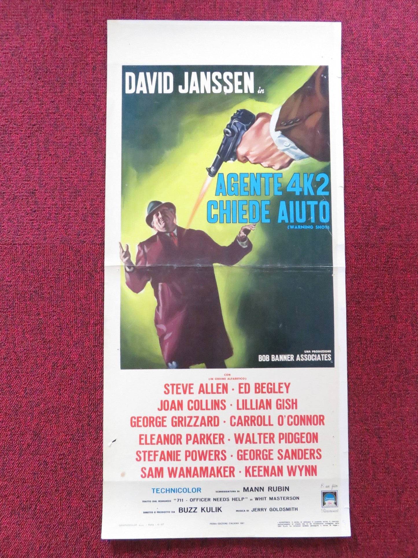 WARNING SHOT ITALIAN LOCANDINA POSTER DAVID JANSSEN JOAN COLLINS 1967 Rendezvous Cinema Movie posters