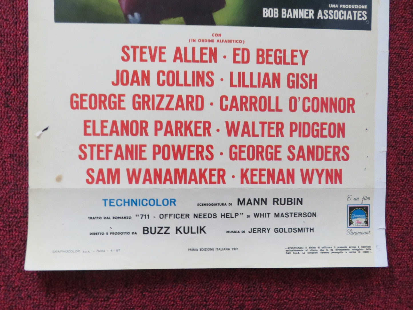 WARNING SHOT ITALIAN LOCANDINA POSTER DAVID JANSSEN JOAN COLLINS 1967 Rendezvous Cinema Movie posters