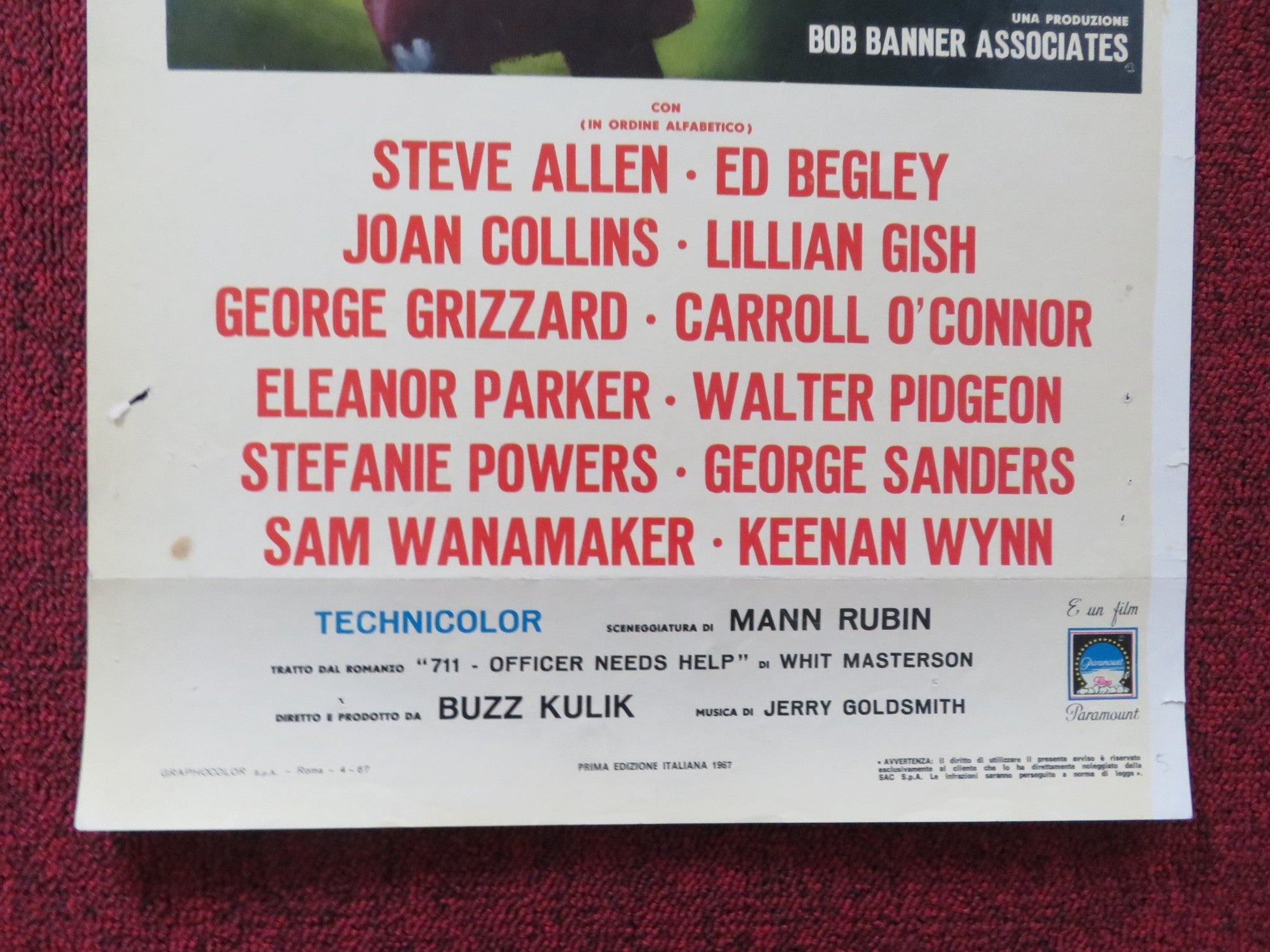 WARNING SHOT ITALIAN LOCANDINA POSTER DAVID JANSSEN JOAN COLLINS 1967 Rendezvous Cinema Movie posters