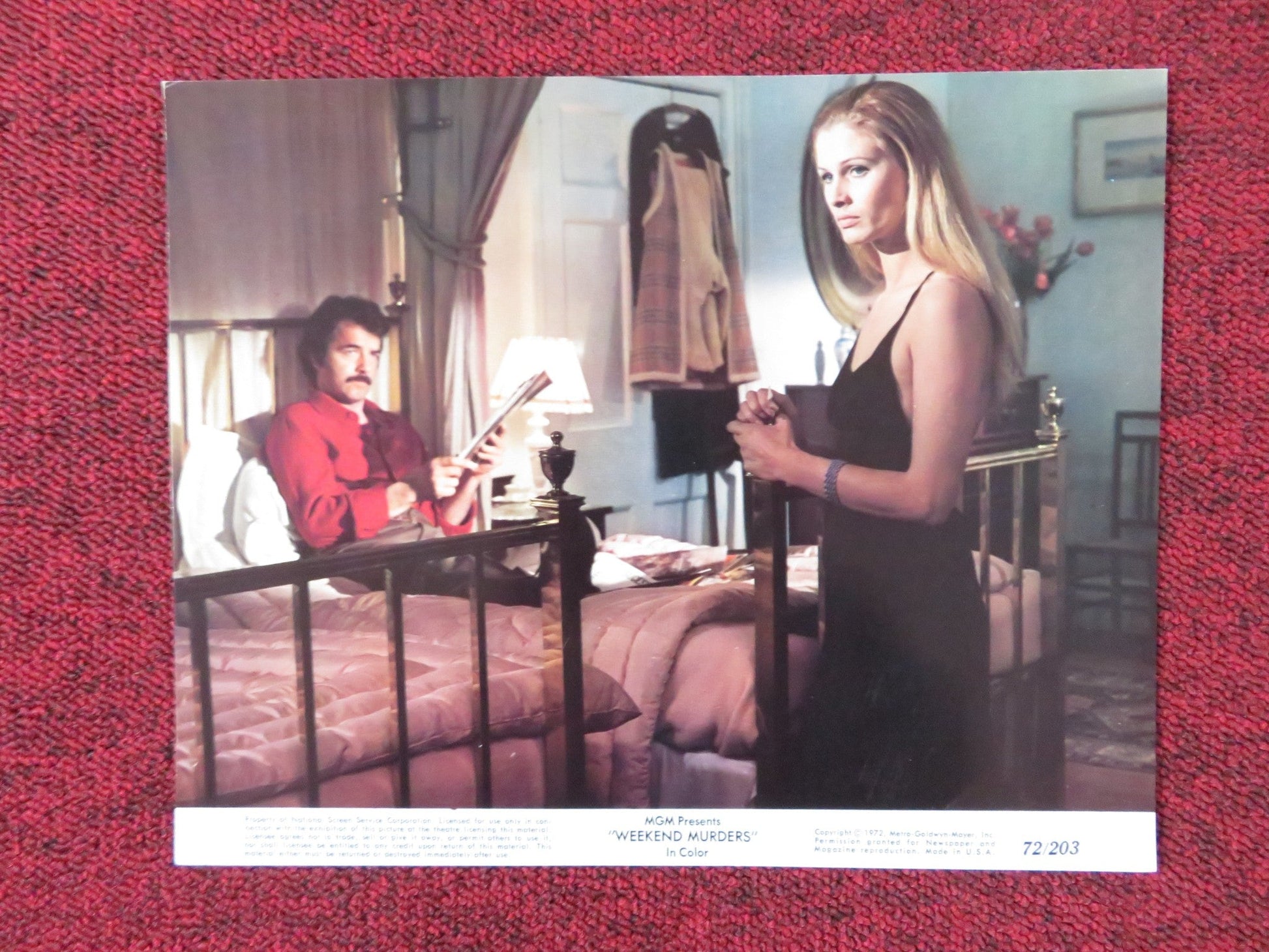WEEKEND MURDERS - B LOBBY CARD ANNA MOFFO IDA GALLI 1972 Rendezvous Cinema Movie posters