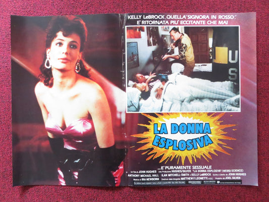 WEIRD SCIENCE - B ITALIAN FOTOBUSTA POSTER KELLY LEBROCK A. MICHAEL HALL 1985 Rendezvous Cinema Movie posters
