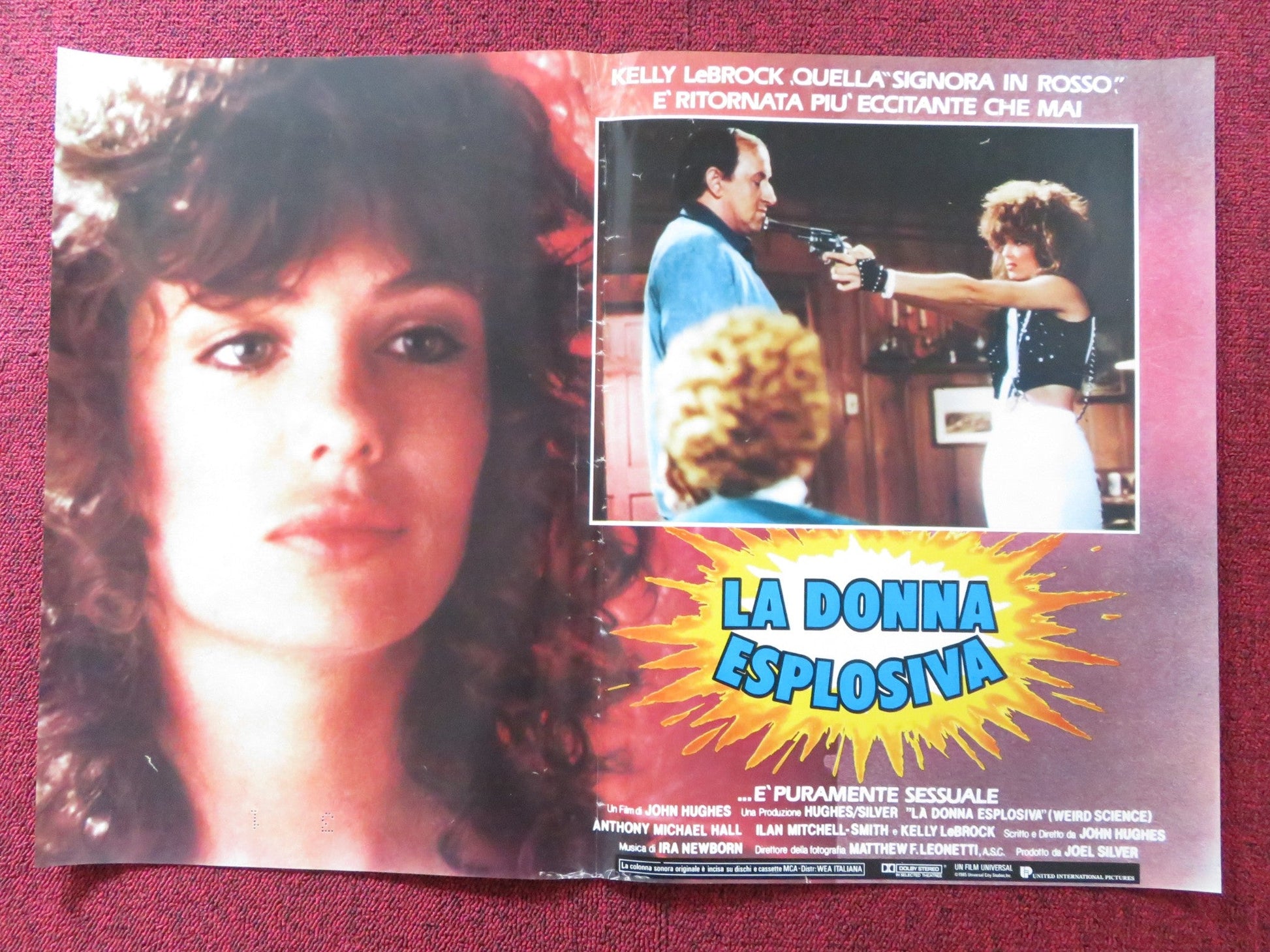 WEIRD SCIENCE - D ITALIAN FOTOBUSTA POSTER KELLY LEBROCK A. MICHAEL HALL 1985 Rendezvous Cinema Movie posters