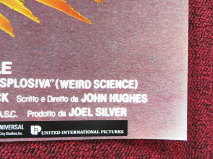 WEIRD SCIENCE - D ITALIAN FOTOBUSTA POSTER KELLY LEBROCK A. MICHAEL HALL 1985 Rendezvous Cinema Movie posters