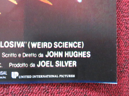 WEIRD SCIENCE - F ITALIAN FOTOBUSTA POSTER KELLY LEBROCK A. MICHAEL HALL 1985 Rendezvous Cinema Movie posters