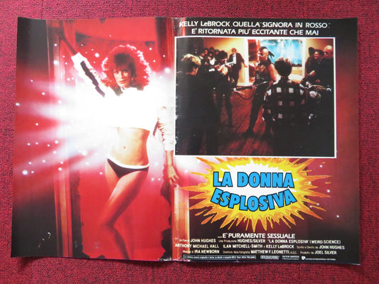 WEIRD SCIENCE - F ITALIAN FOTOBUSTA POSTER KELLY LEBROCK A. MICHAEL HALL 1985 Rendezvous Cinema Movie posters