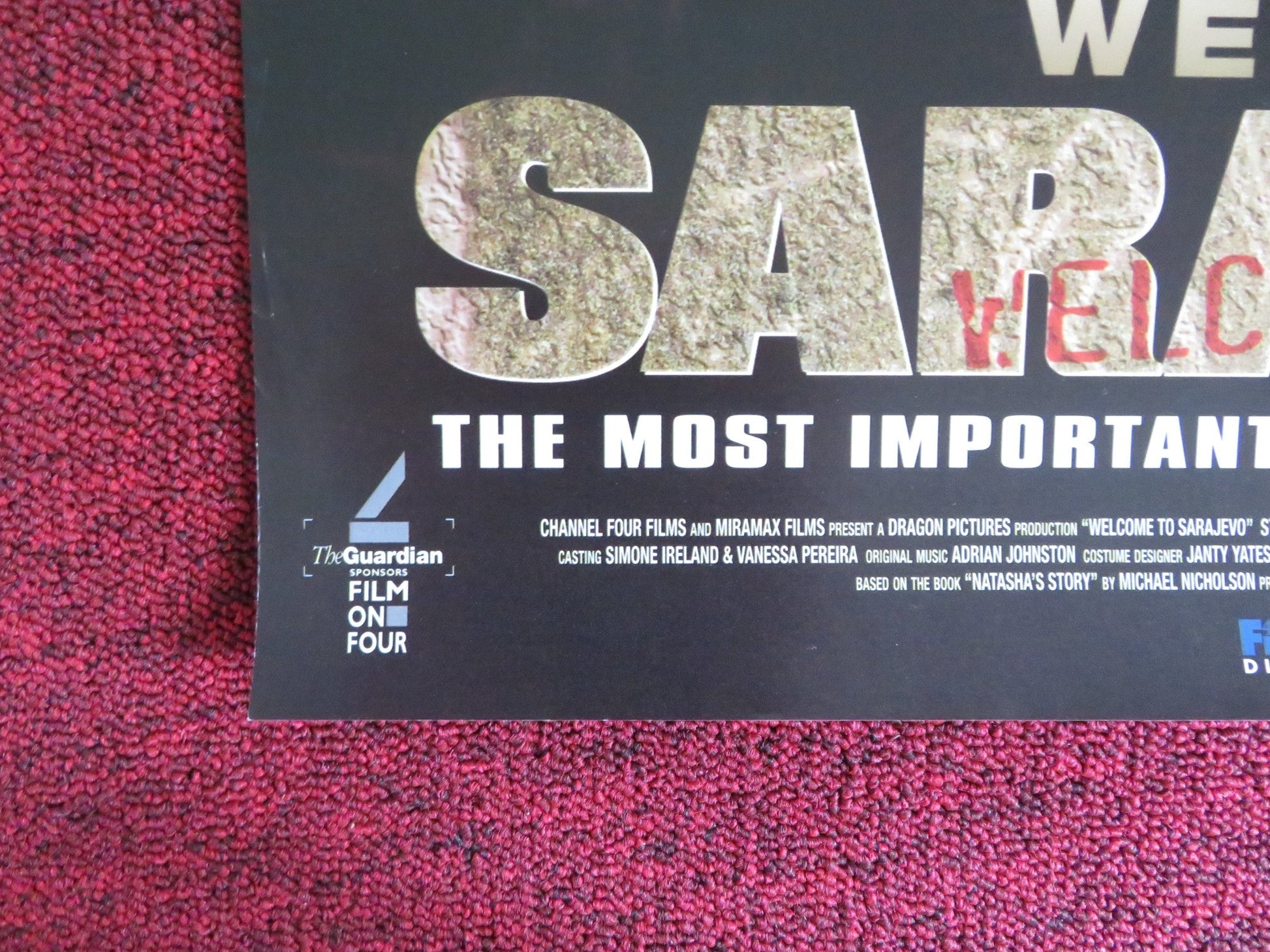 WELCOME TO SARAJEVO VHS VIDEO POSTER WOODY HARRELSON STEPHEN DILLANE 1997 Rendezvous Cinema Movie posters