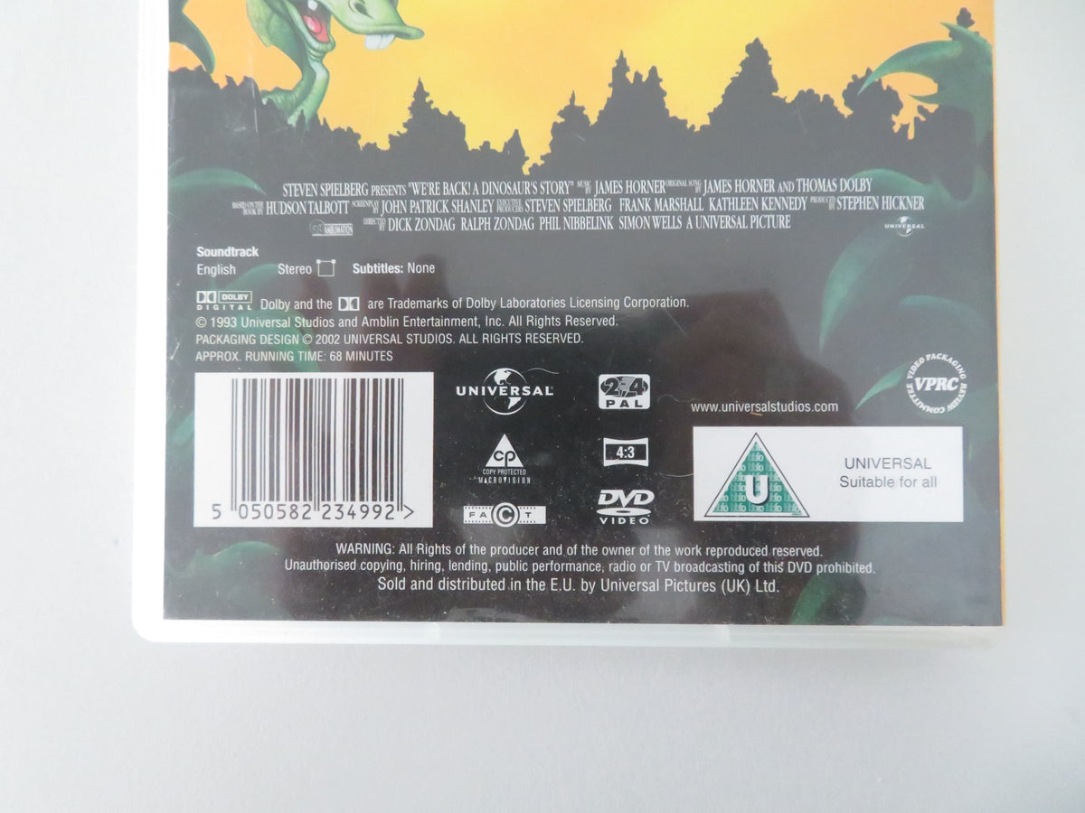 We're Back! A Dinosaur's Story (DVD) Phil Nibbelink Simon Wells 1993 Region 2, 4 Movie posters