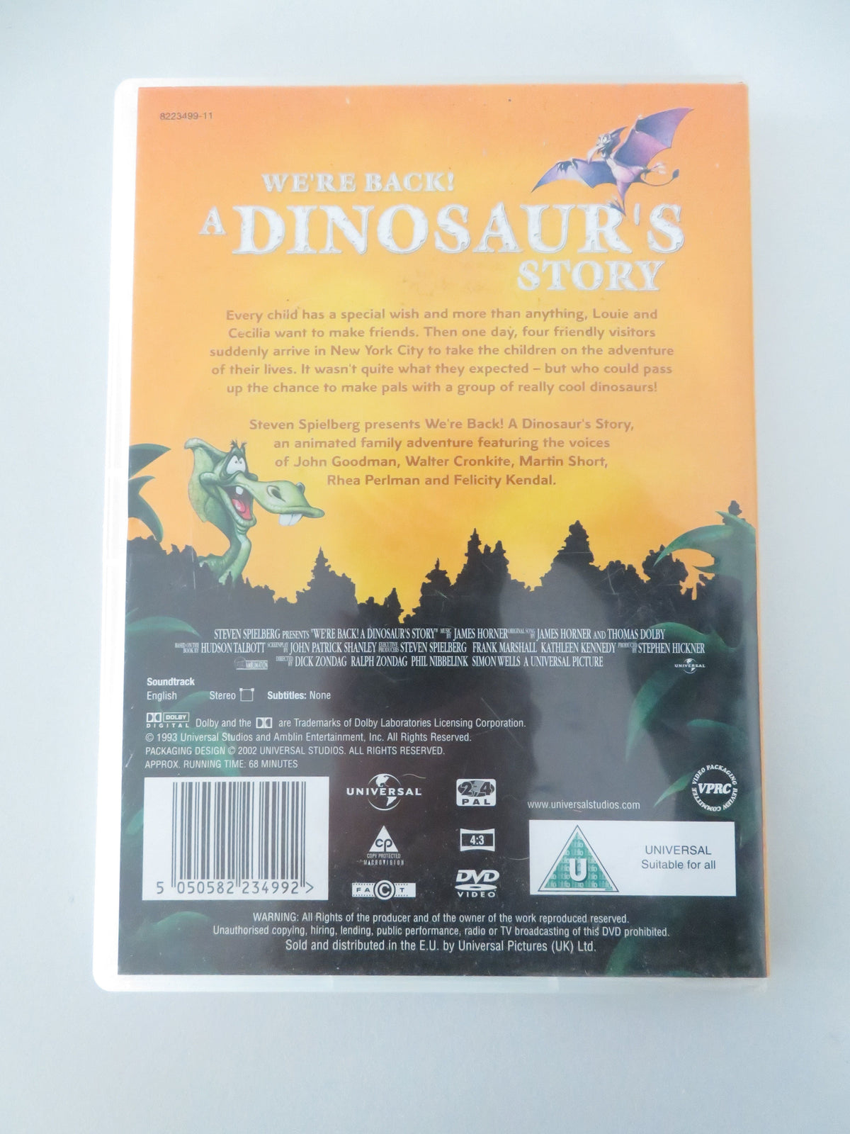 We're Back! A Dinosaur's Story (DVD) Phil Nibbelink Simon Wells 1993 Region 2, 4 Movie posters