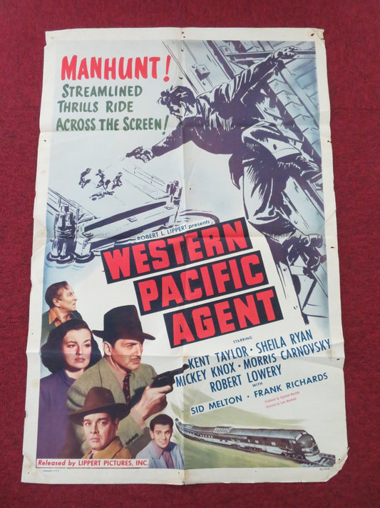 Western Pacific Agent Folded US One Sheet Poster Kent Taylor Sheila Ryan 1950 Movie posters