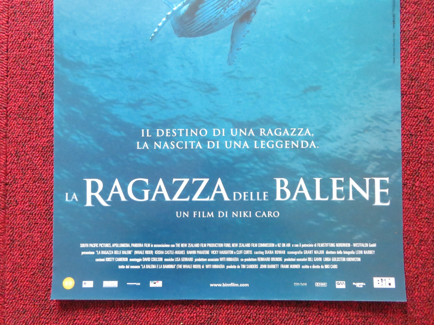 WHALE RIDER ITALIAN LOCANDINA POSTER KEISHA CASTLE - HUGHES RAWIRI PARATENE 2002 Rendezvous Cinema Movie posters