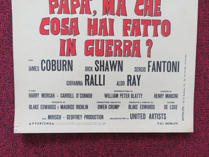 WHAT DID YOU DO IN THE WAR, DADDY? ITALIAN LOCANDINA POSTER JAMES COBURN 1966 Rendezvous Cinema Movie posters