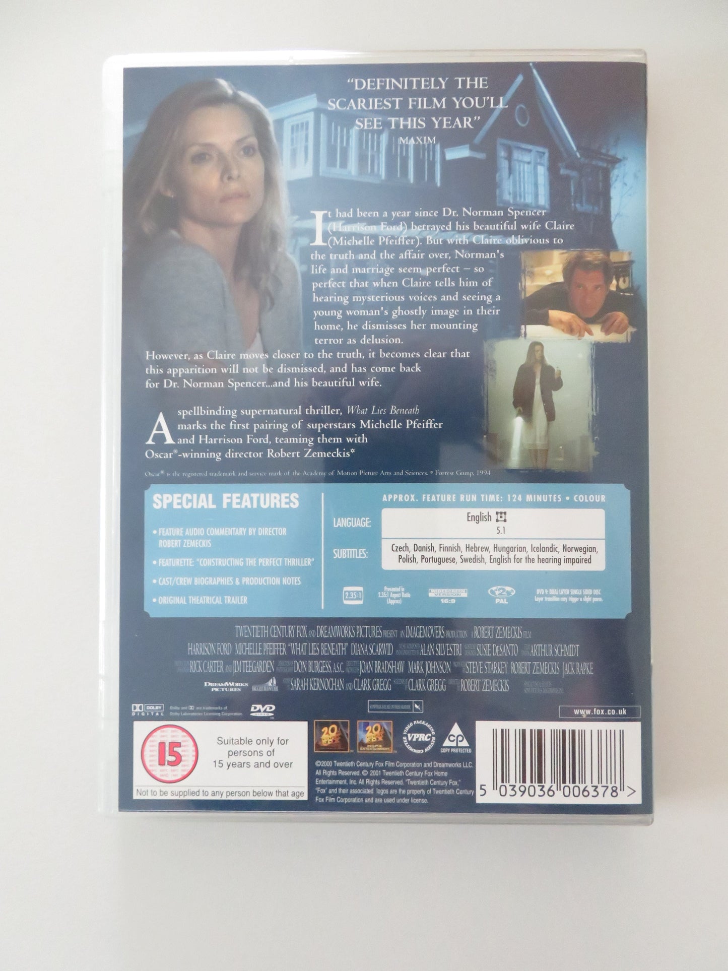 What Lies Beneath (DVD) Harrison Ford Michelle Pfeiffer 2000 Region 2 Movie posters
