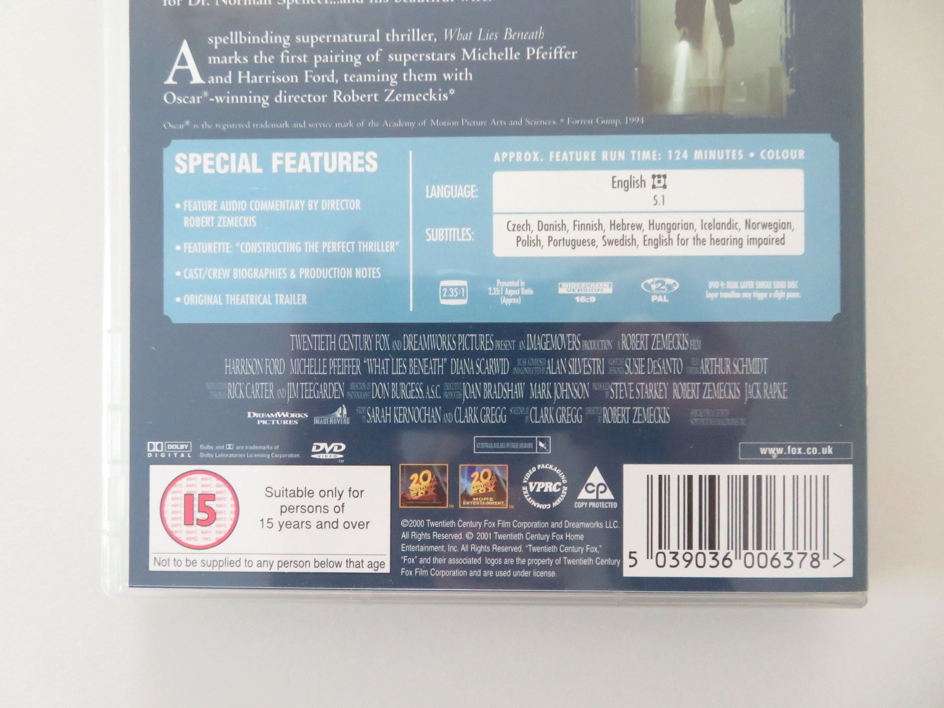 What Lies Beneath (DVD) Harrison Ford Michelle Pfeiffer 2000 Region 2 Movie posters