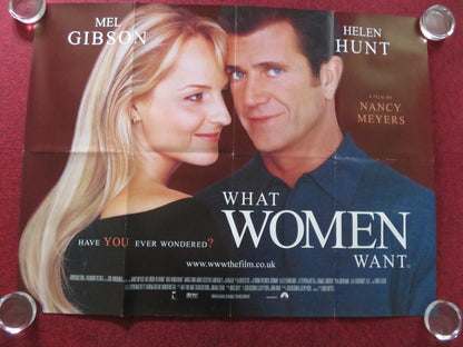 WHAT WOMEN WANT - B UK QUAD ROLLED POSTER MEL GIBSON HELEN HUNT 2000 Rendezvous Cinema Movie posters