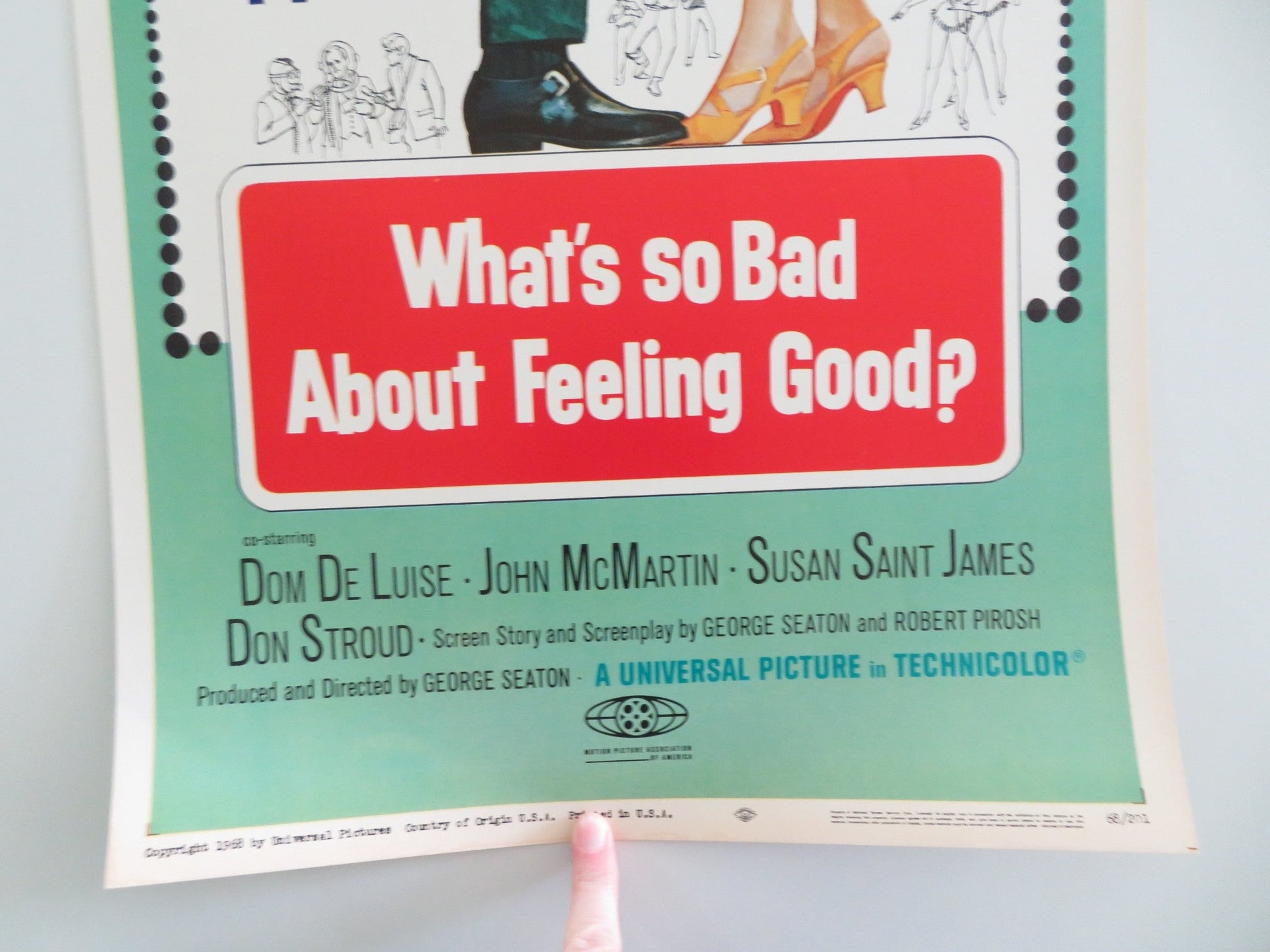What's So Bad About Feeling Good? US Insert Poster George Peppard 1968 Movie posters