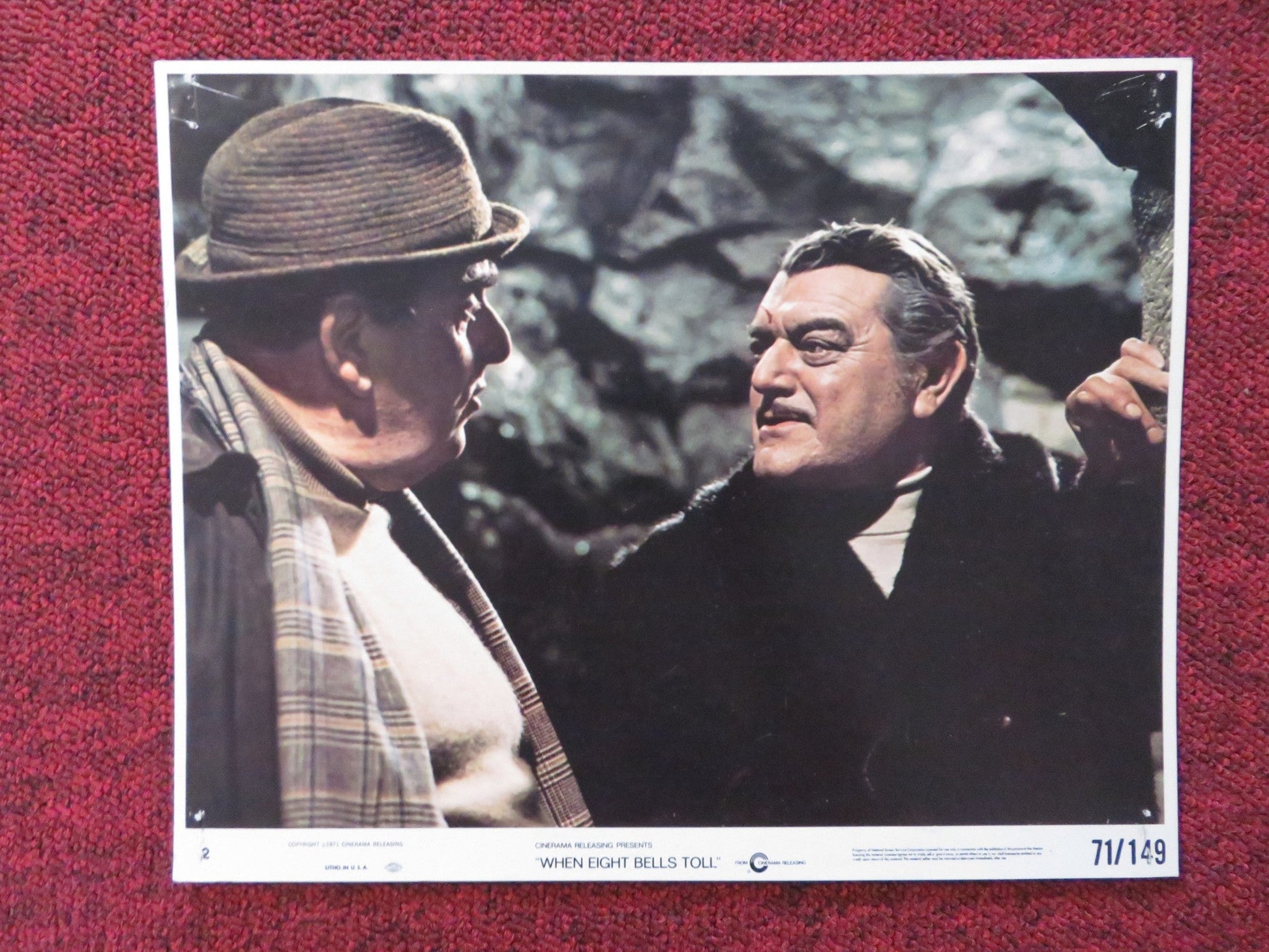 WHEN EIGHT BELLS TOLL - 2 LOBBY CARD ANTHONY HOPKINS 1971 Rendezvous Cinema Movie posters
