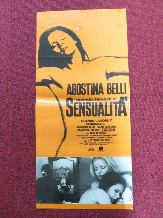 WHEN LOVE IS LUST ITALIAN LOCANDINA POSTER AGOSTINA BELLI GIANNI MACCHIA 1973 Rendezvous Cinema Movie posters