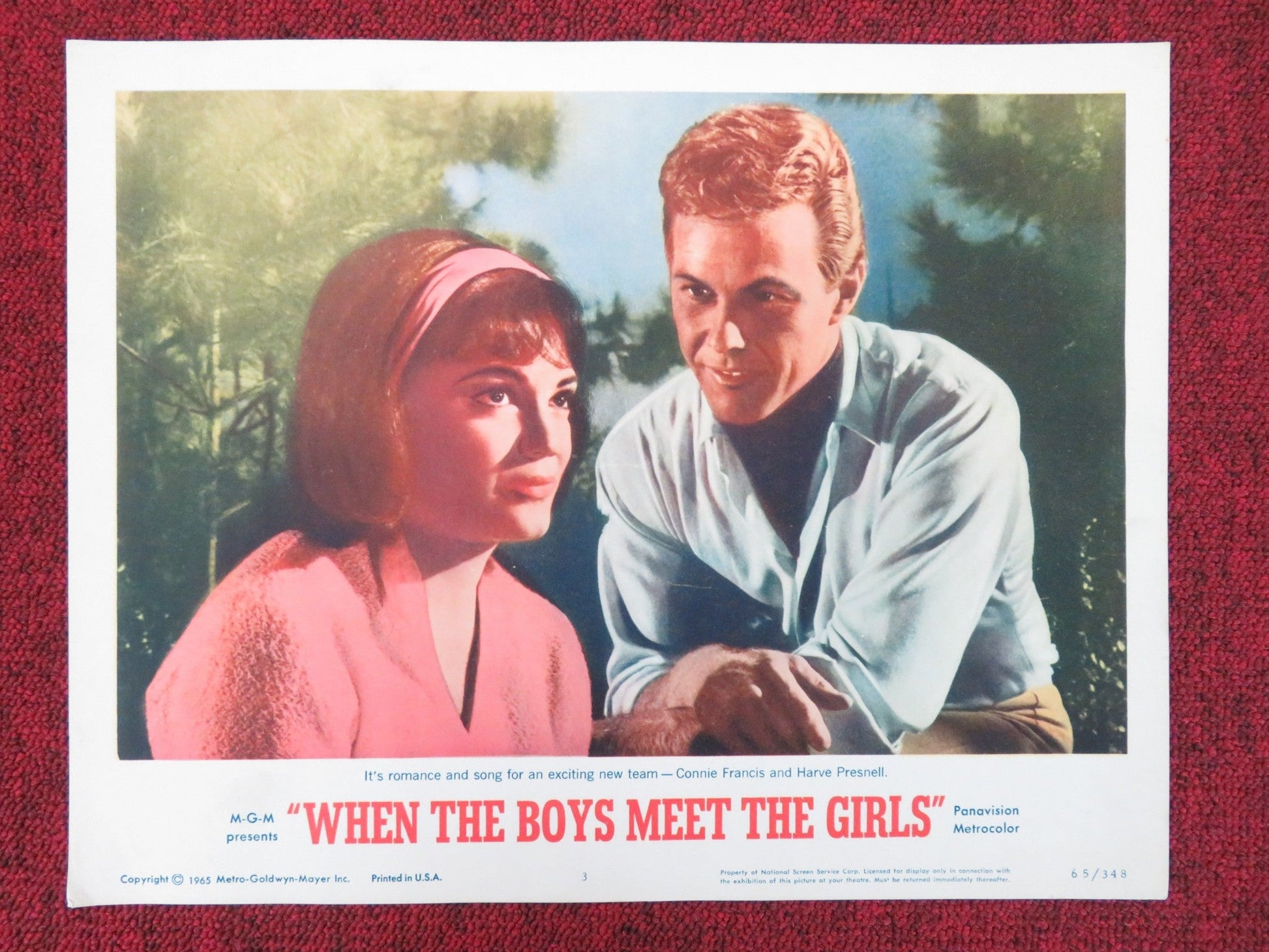 WHEN THE BOYS MEET THE GIRLS US LOBBY CARD FULL SET CONNIE FRANCIS 1965 Movie posters