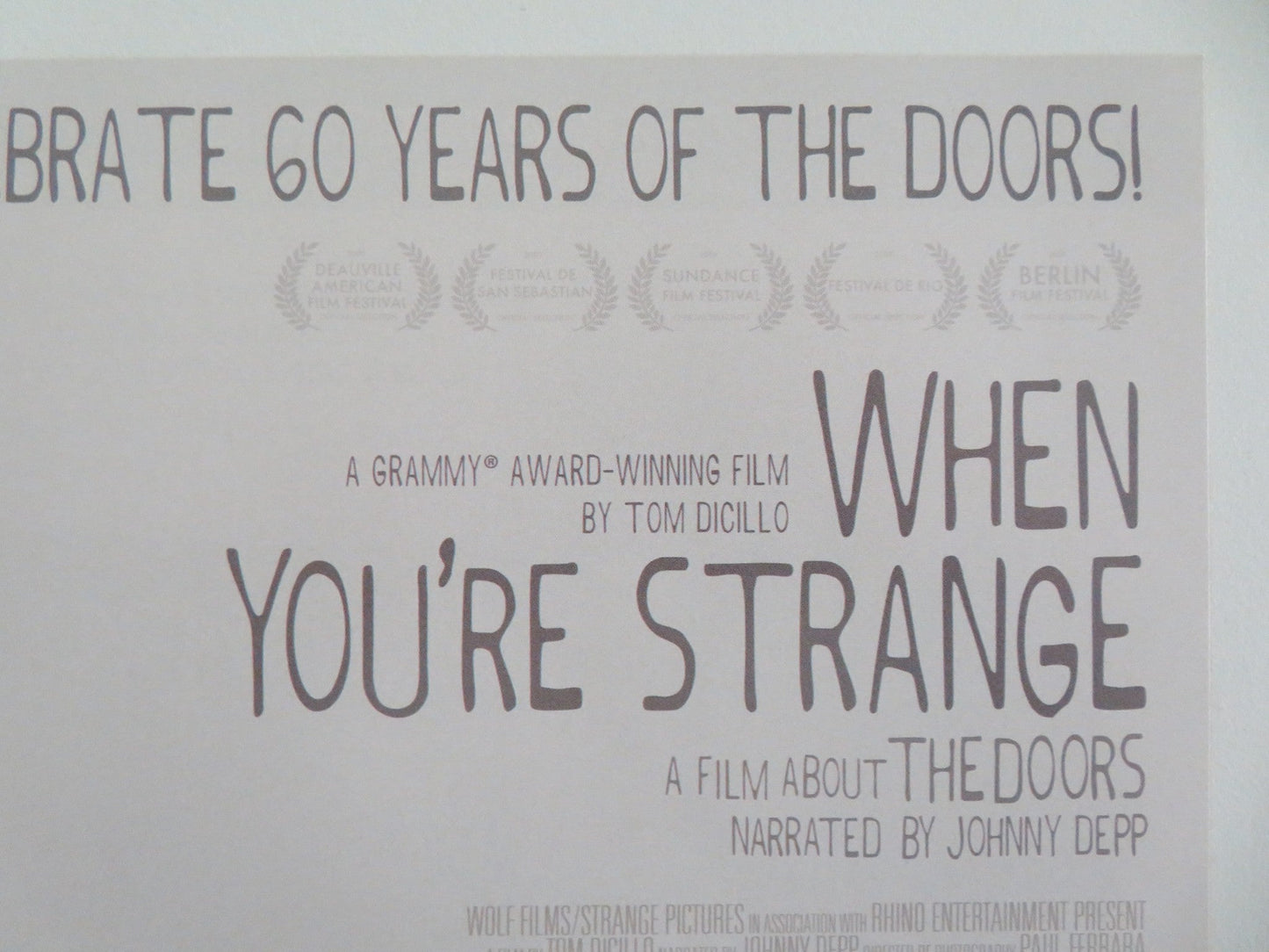 When You're Strange Japanese Chirashi (B5) Poster Jim Morrison Johnny Depp 2009 Movie posters