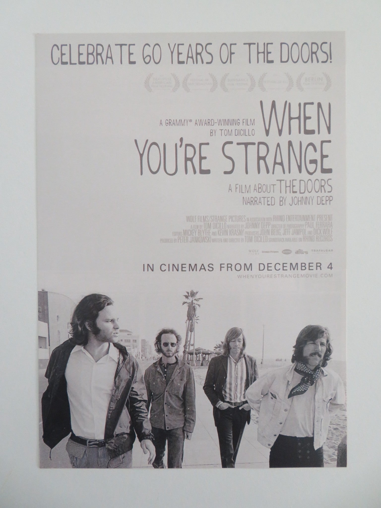 When You're Strange Japanese Chirashi (B5) Poster Jim Morrison Johnny Depp 2009 Movie posters