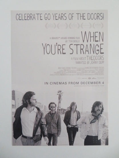 When You're Strange Japanese Chirashi (B5) Poster Jim Morrison Johnny Depp 2009 Movie posters