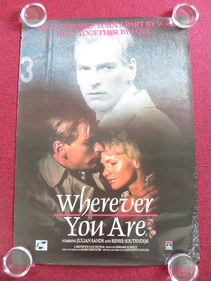 WHEREVER YOU ARE VHS VIDEO POSTER ROLLED JULIAN SANDS RENEE SOUTENDIJK 1988 Rendezvous Cinema Movie posters