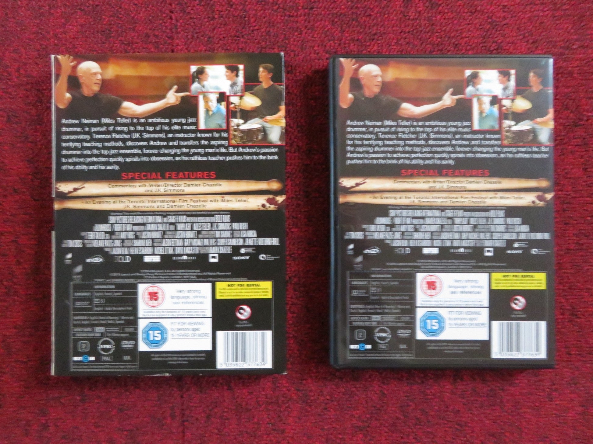 WHIPLASH (DVD) MILES TELLER J. K. SIMMONS 2014 REGION 2 Rendezvous Cinema Movie posters