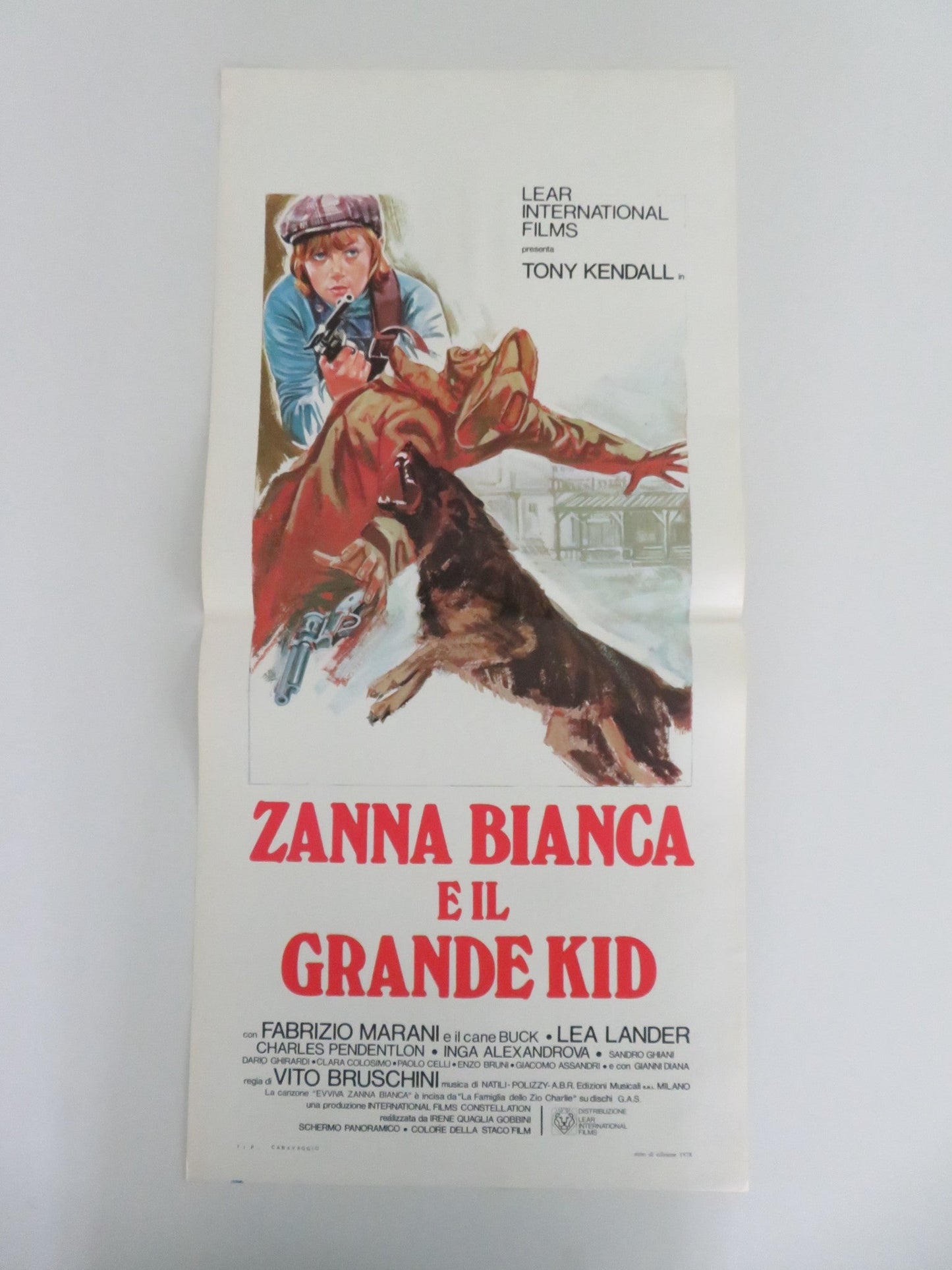 WHITE FANG AND THE GREAT KID ITALIAN LOCANDINA POSTER TONY KENDALL 1977 Movie posters
