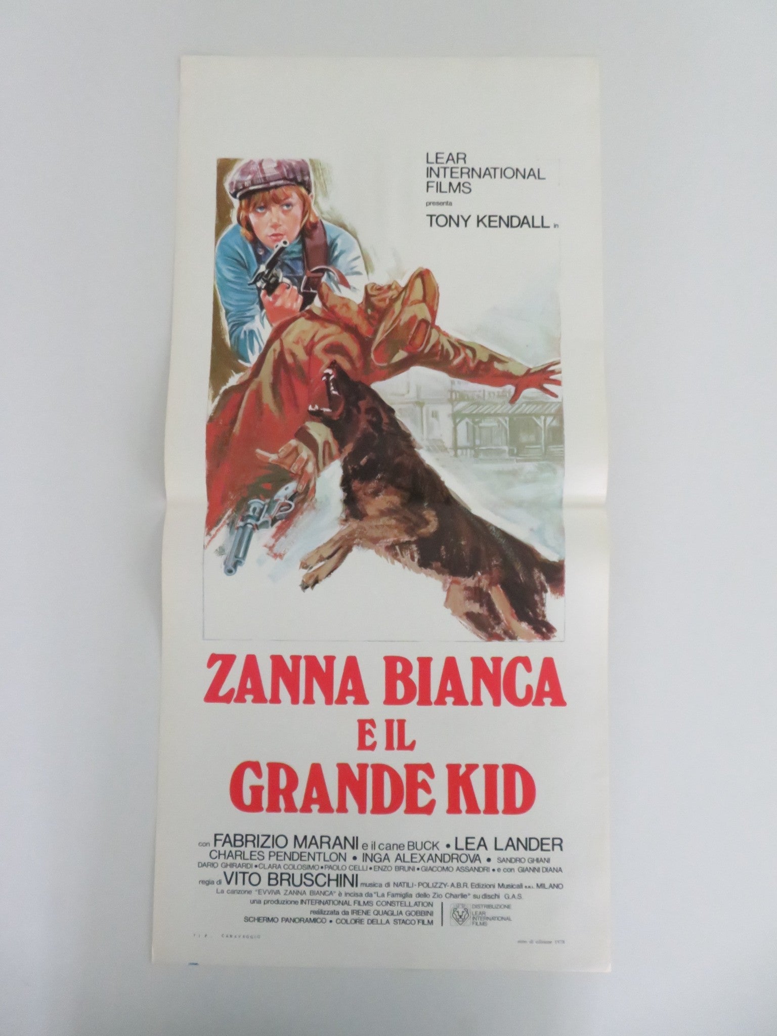 WHITE FANG AND THE GREAT KID ITALIAN LOCANDINA POSTER TONY KENDALL 1977 Movie posters