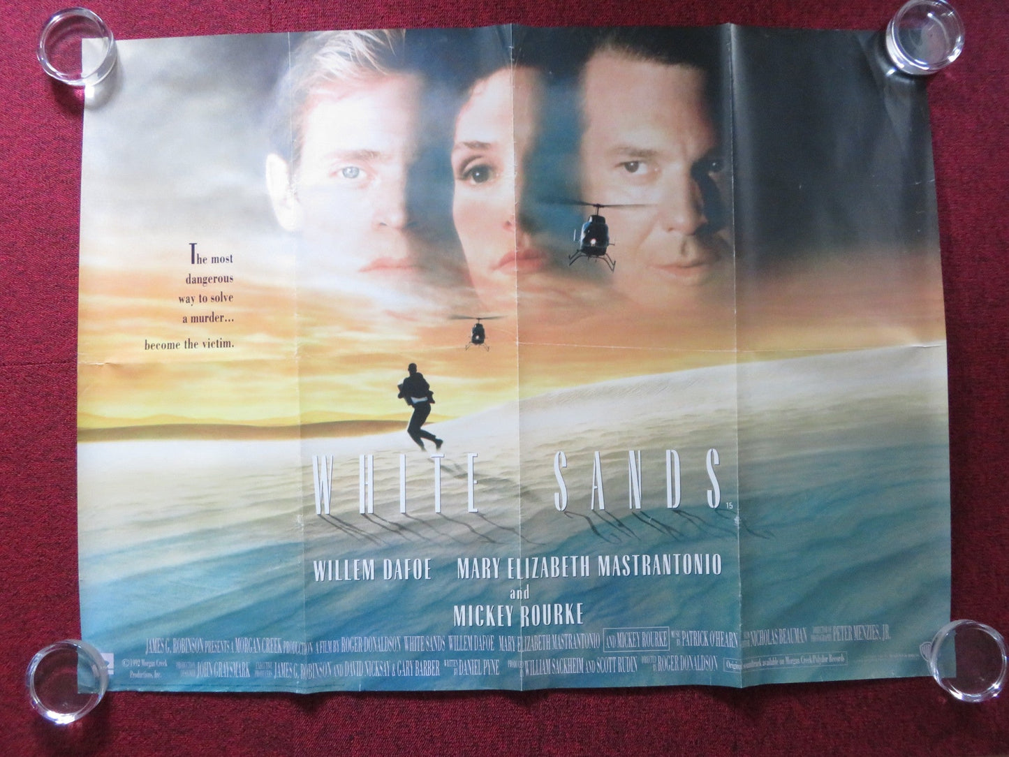 WHITE SANDS UK QUAD ROLLED POSTER WILLEM DAFOE MICKEY ROURKE 1992 Rendezvous Cinema Movie posters