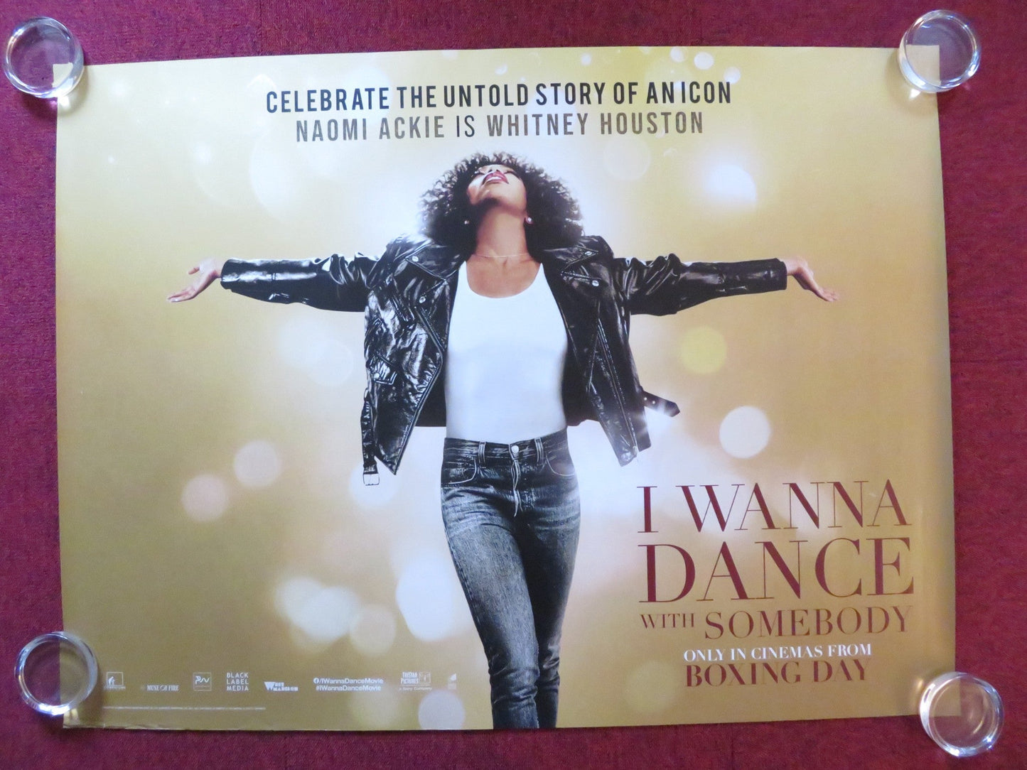 WHITNEY HOUSTON: I WANNA DANCE WITH SOMEBODY UK QUAD ROLLED POSTER N. ACKIE 2022 Rendezvous Cinema Movie posters