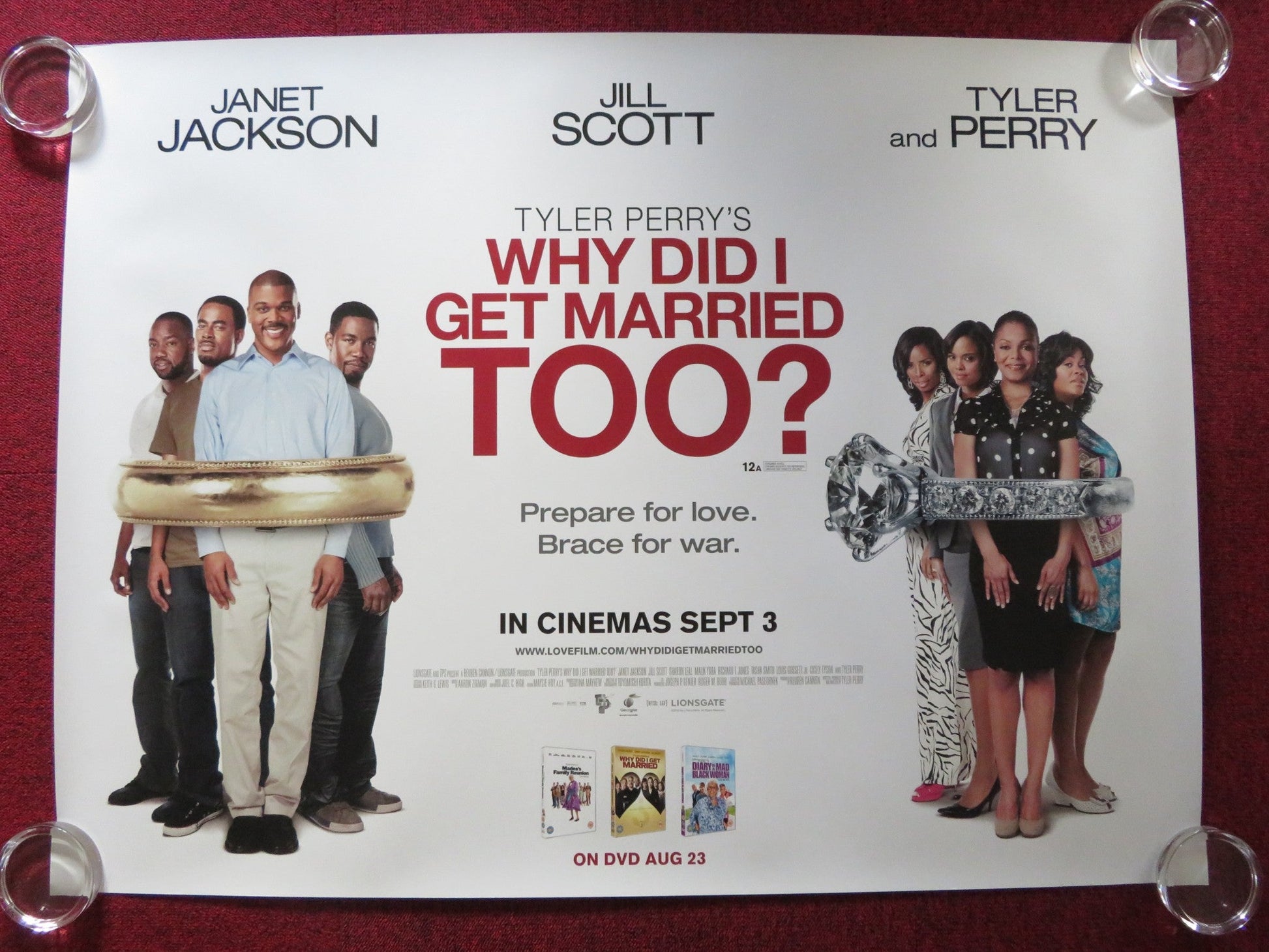WHY DID I GET MARRIED TOO? UK QUAD ROLLED POSTER JANET JACKSON TYLER PERRY 2010 Rendezvous Cinema Movie posters