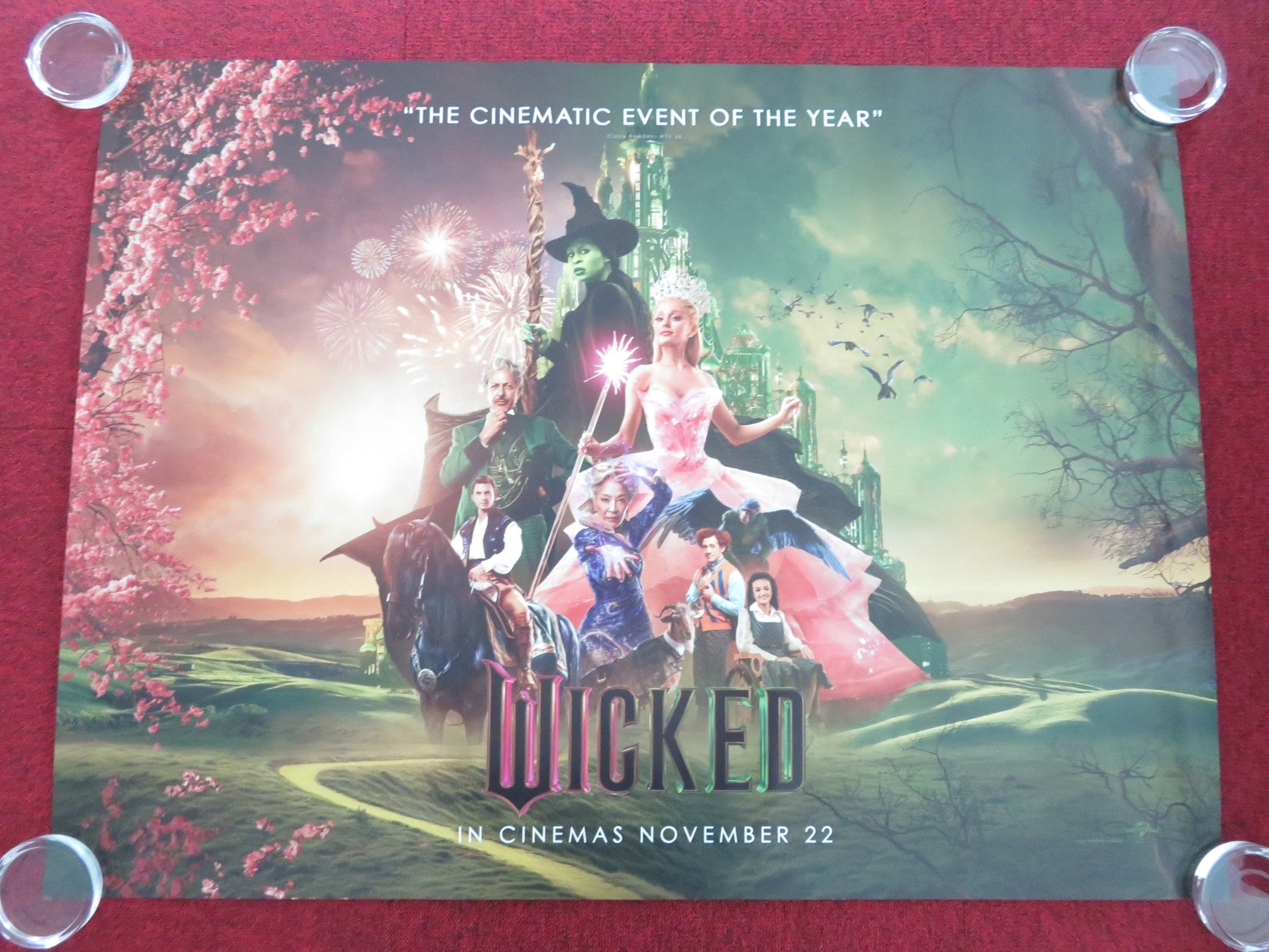 WICKED - D UK QUAD ROLLED POSTER DISNEY CYNTHIA ERIVO ARIANA GRANDE 2024 Movie posters