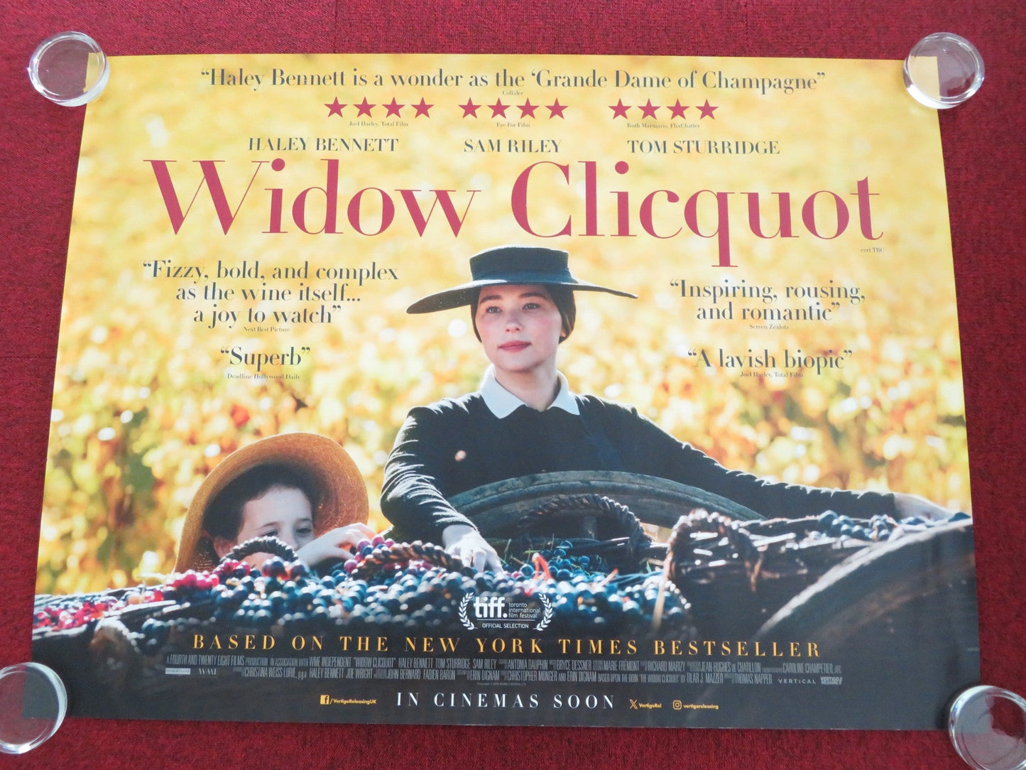 WIDOW CLICQUOT UK QUAD ROLLED POSTER HALEY BENNETT SAM RILEY 2023 Movie posters