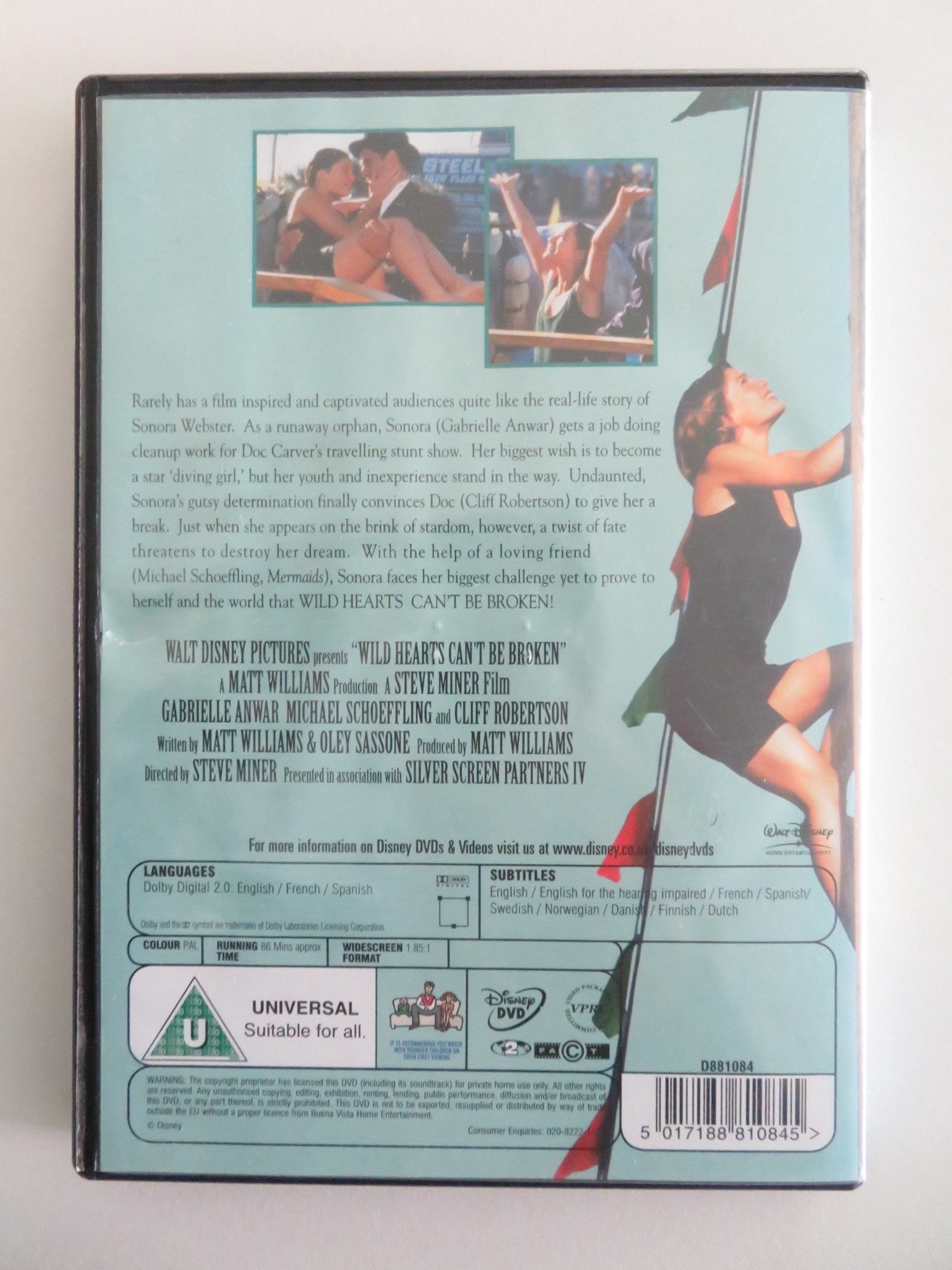 WILD HEARTS CAN'T BE BROKEN (DVD) DISNEY GABRIELLE ANWAR 1991 REGION 2 Movie posters