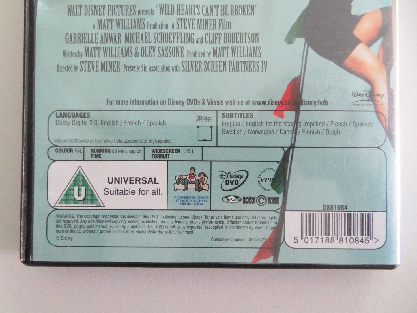 WILD HEARTS CAN'T BE BROKEN (DVD) DISNEY GABRIELLE ANWAR 1991 REGION 2 Movie posters