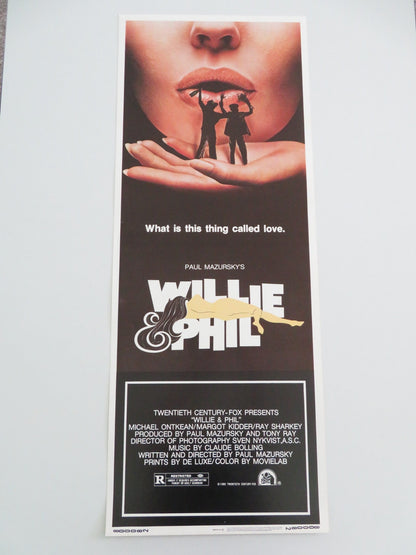 WILLIE & PHIL US INSERT POSTER MICHAEL ONTKEAN MARGOT KIDDER 1980 Movie posters