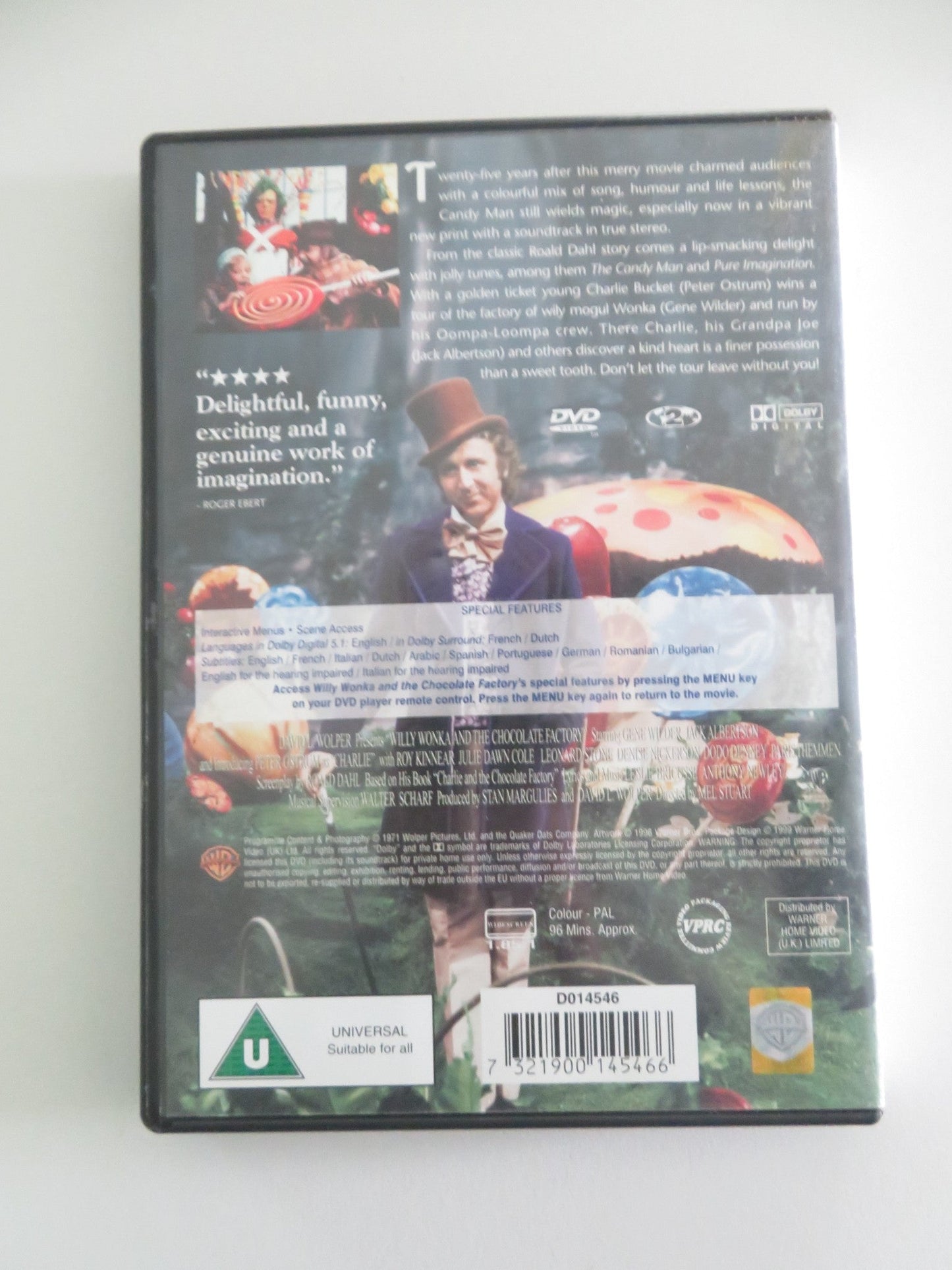 Willy Wonka & the Chocolate Factory (DVD) Gene Wilder Roy Kinnear 1971 Region 2 Movie posters