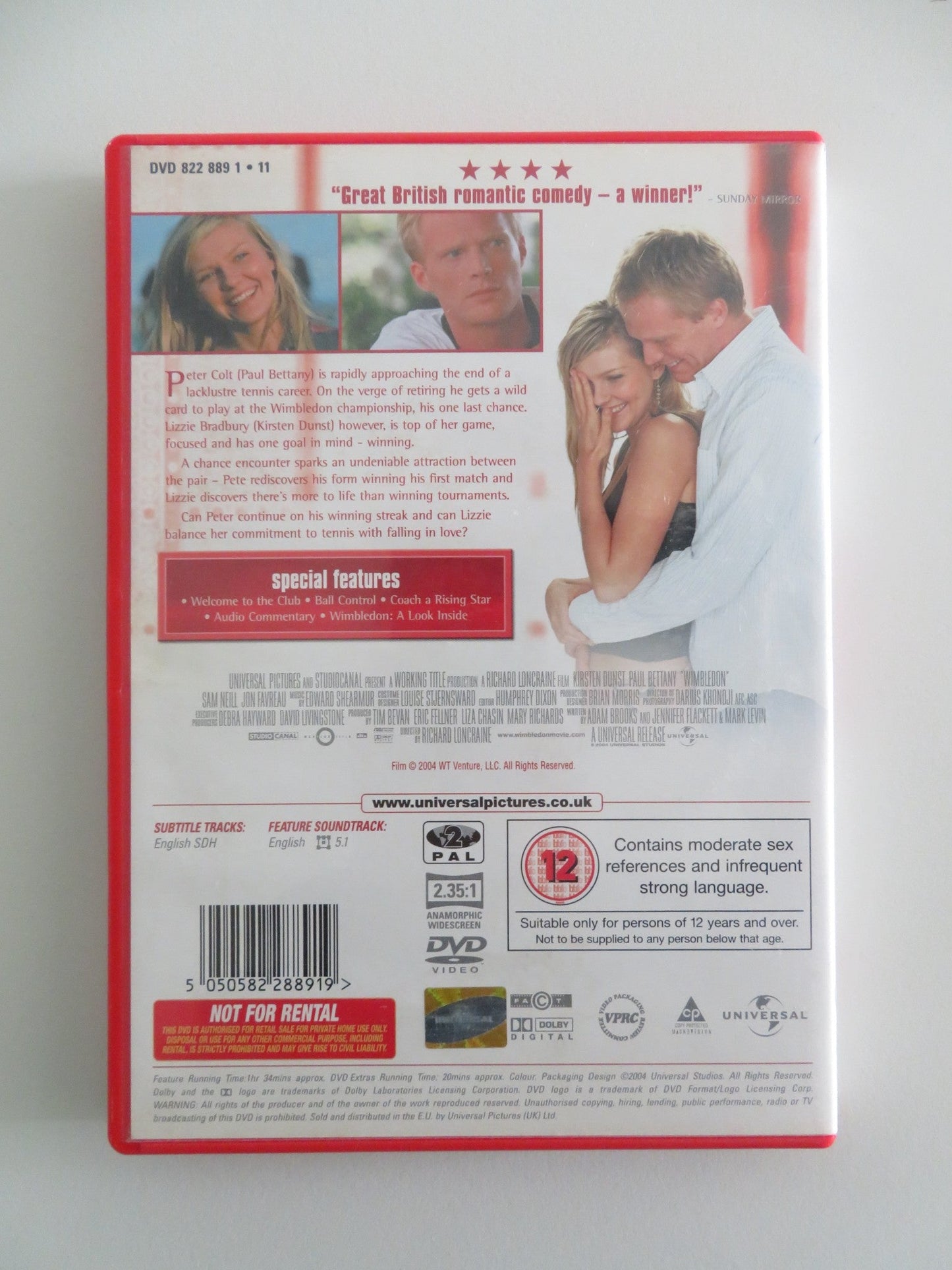 WIMBLEDON (DVD) KIRSTEN DUNST PAUL BETTANY 2004 REGION 2 Movie posters