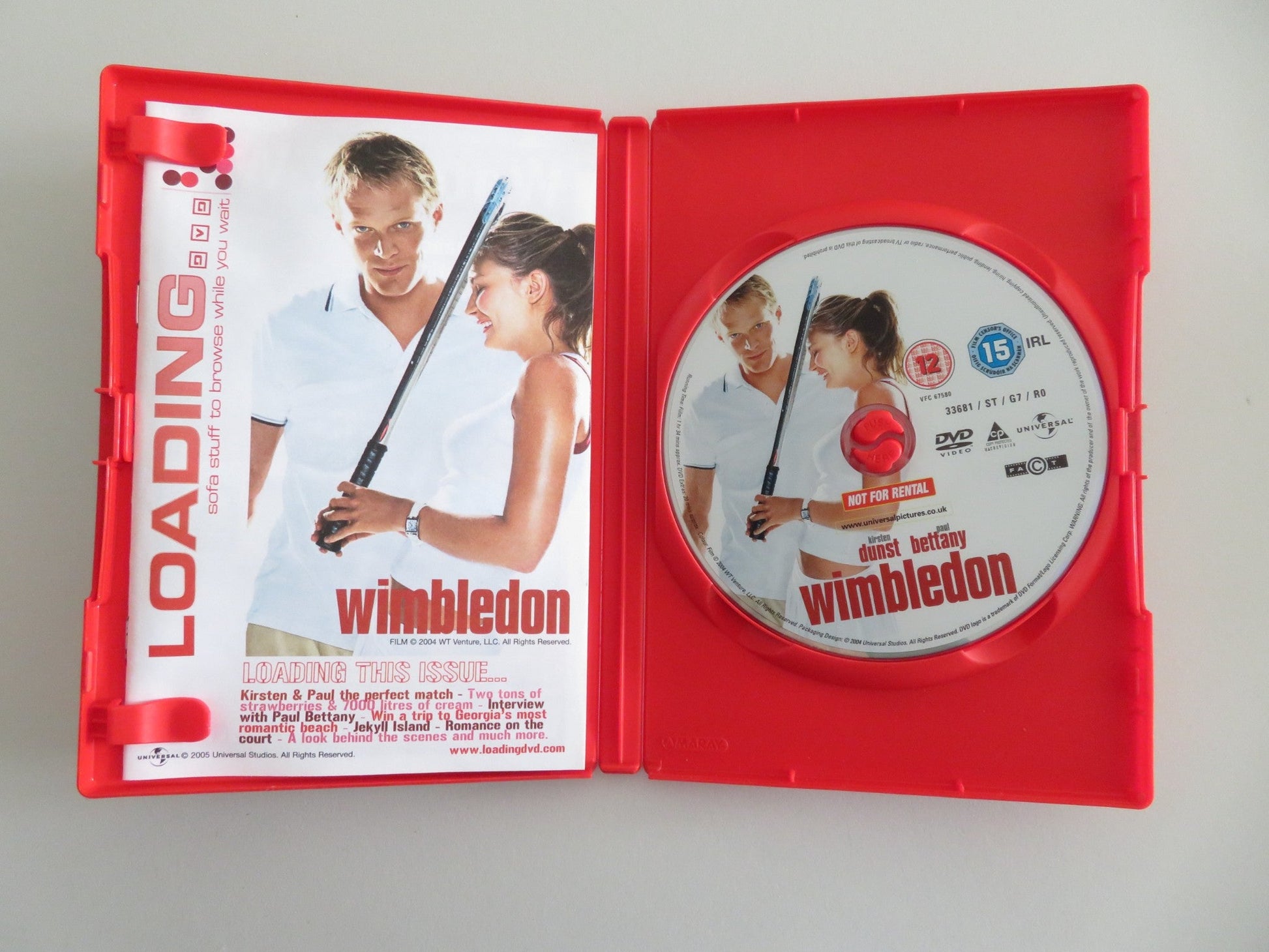 WIMBLEDON (DVD) KIRSTEN DUNST PAUL BETTANY 2004 REGION 2 Movie posters