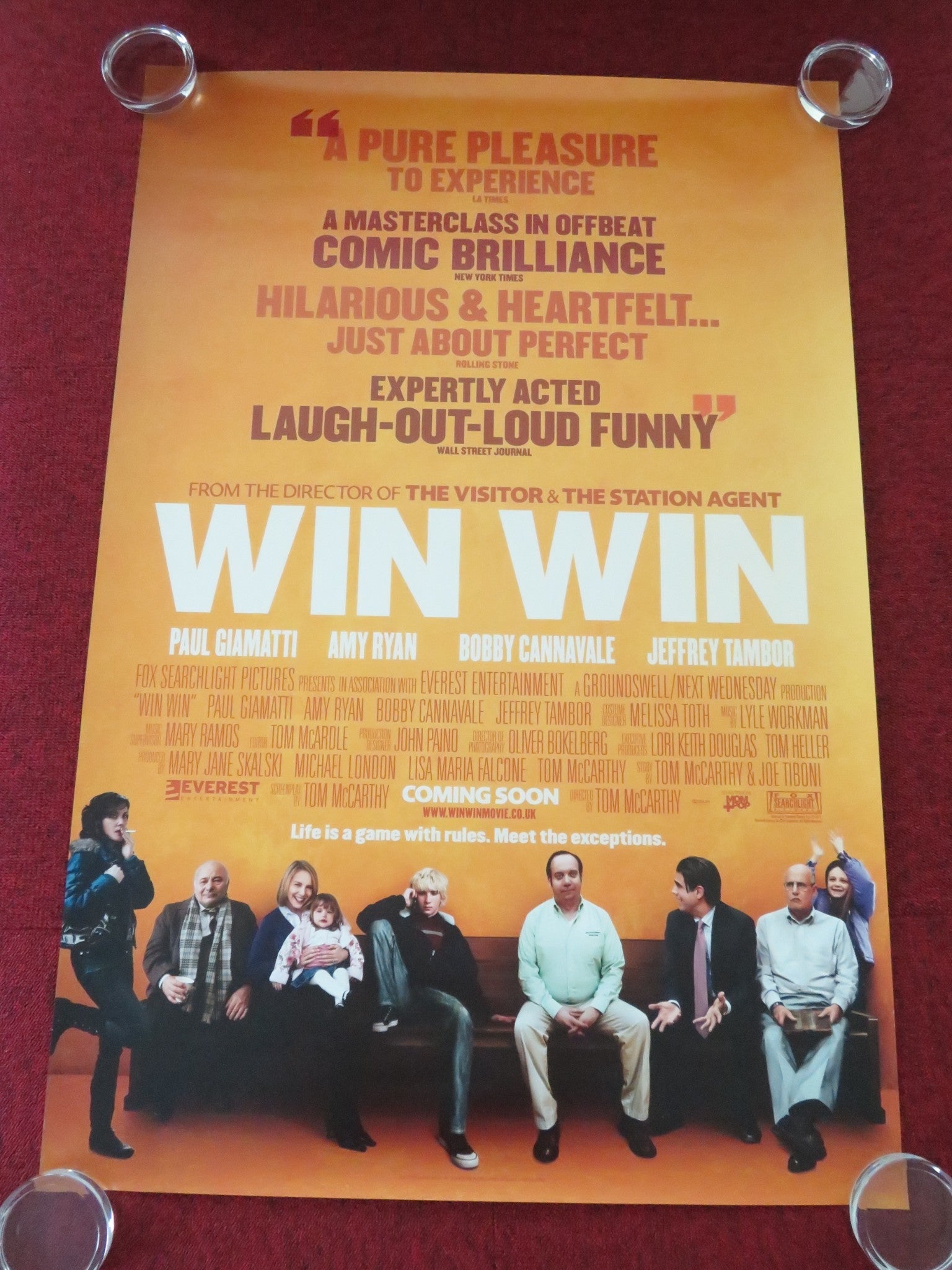 WIN WIN ONE SHEET ROLLED POSTER PAUL GIAMATTI AMY RYAN 2011 Movie posters