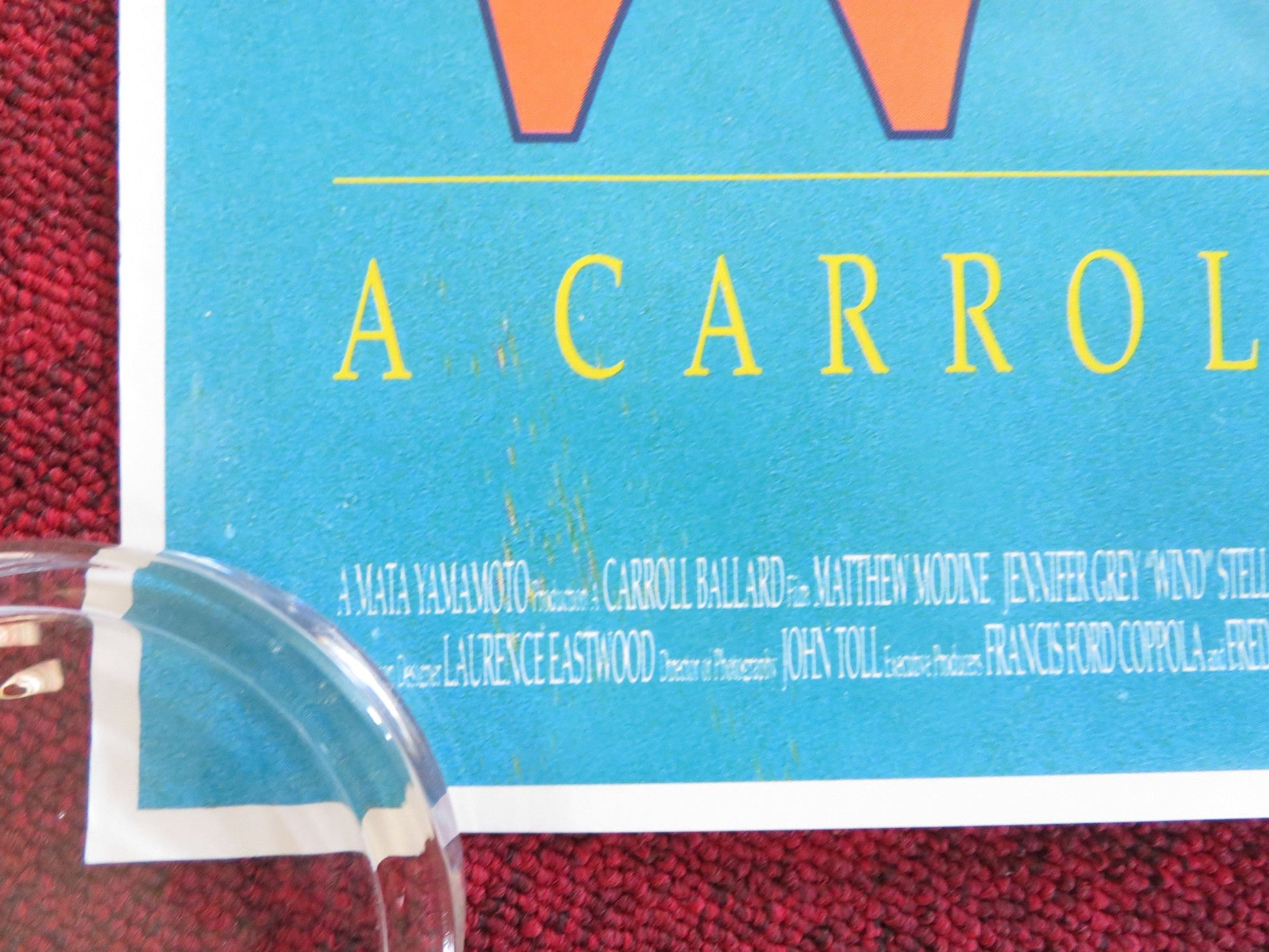 WIND VHS VIDEO POSTER ROLLED JENNIFER GREY MATTHEW MODINE 1992 Rendezvous Cinema Movie posters