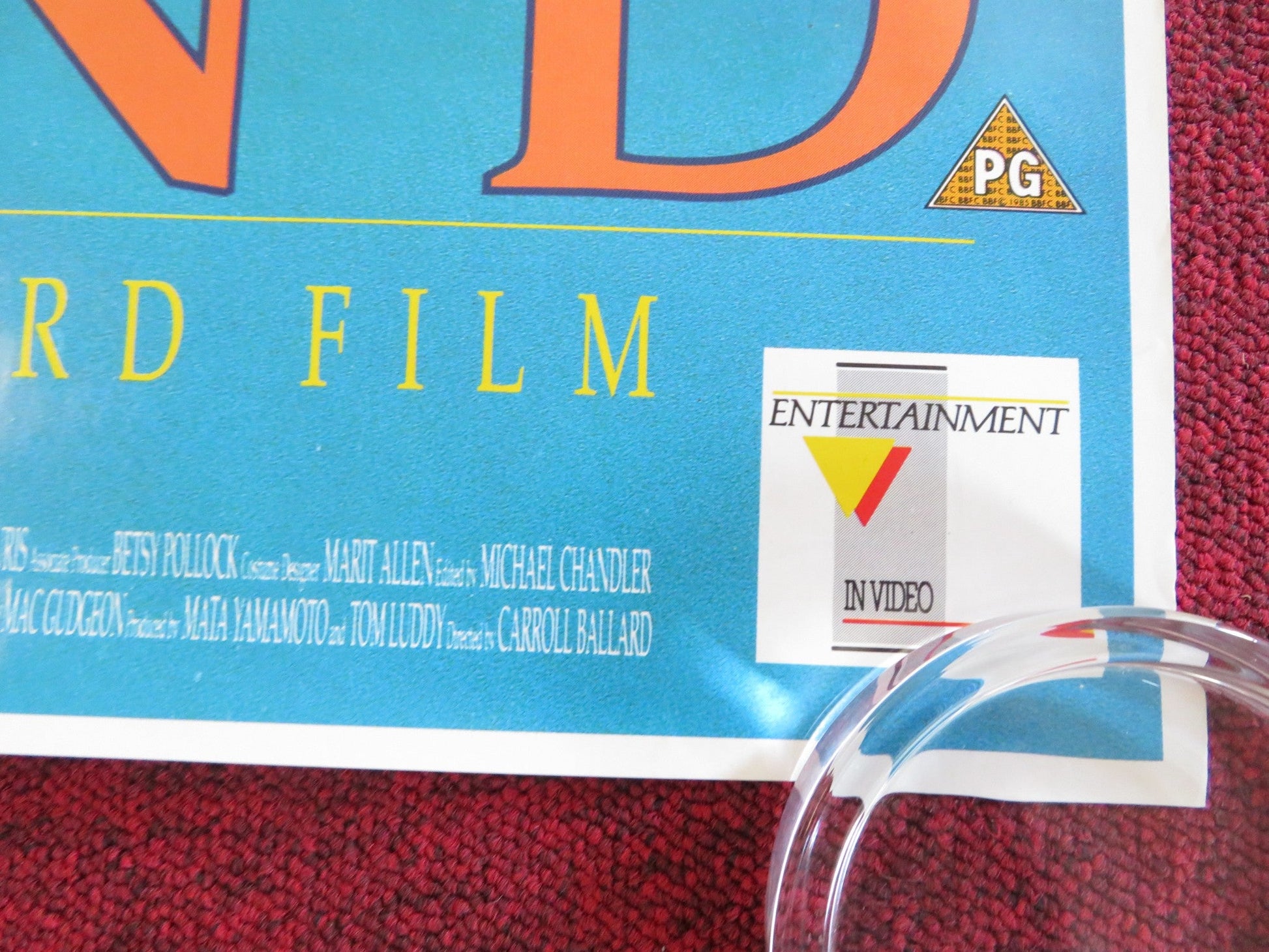 WIND VHS VIDEO POSTER ROLLED JENNIFER GREY MATTHEW MODINE 1992 Rendezvous Cinema Movie posters