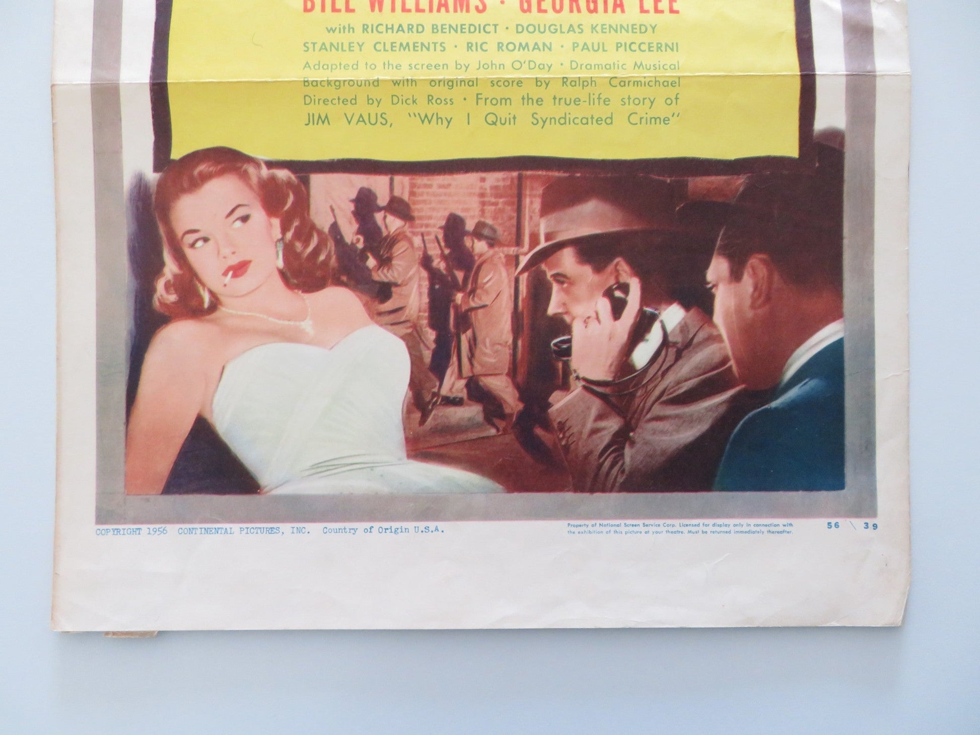 WIRETAPPER US INSERT POSTER BILL WILLIAMS GEORGIA LEE 1956 Rendezvous Cinema Movie posters