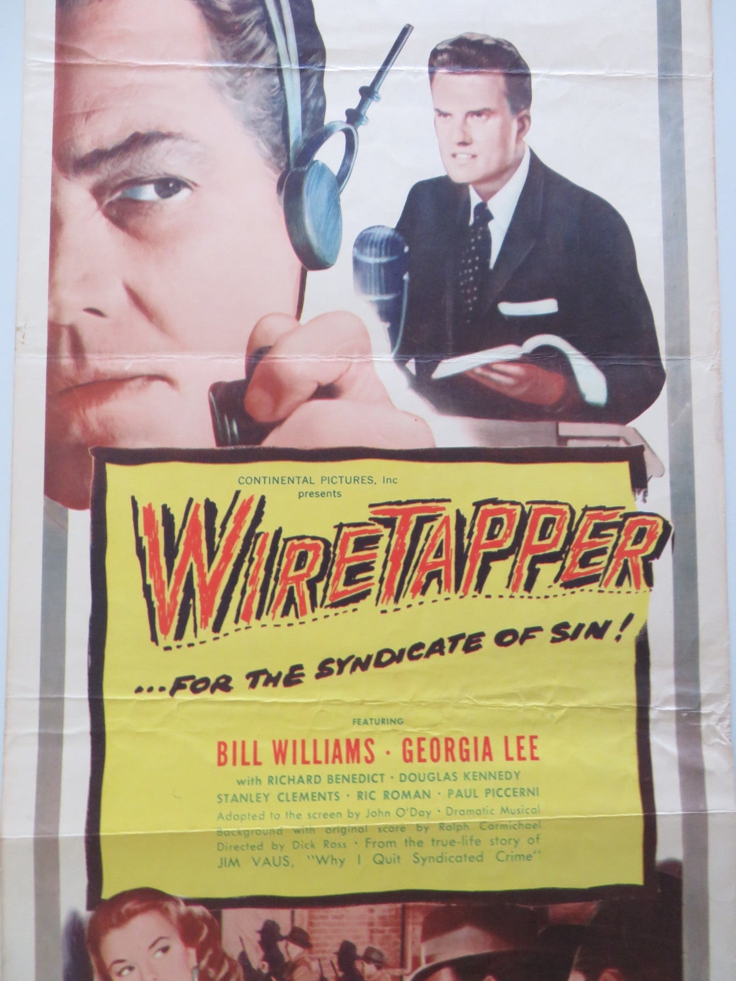 WIRETAPPER US INSERT POSTER BILL WILLIAMS GEORGIA LEE 1956 Rendezvous Cinema Movie posters